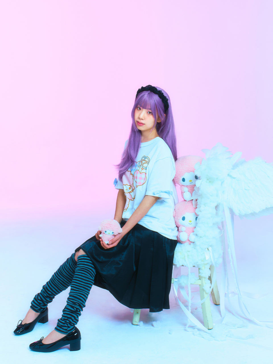 TUOMIO x Sanrio Characters - My Sweet Piano Oversized T-Shirt (White)