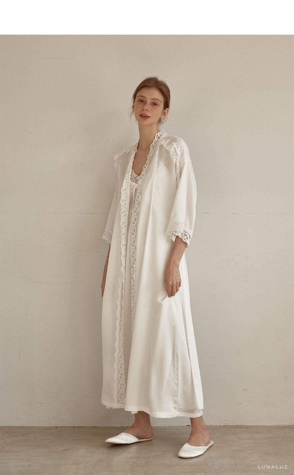 LUNALUZ WOMEN Fabiola Slip Robe Set