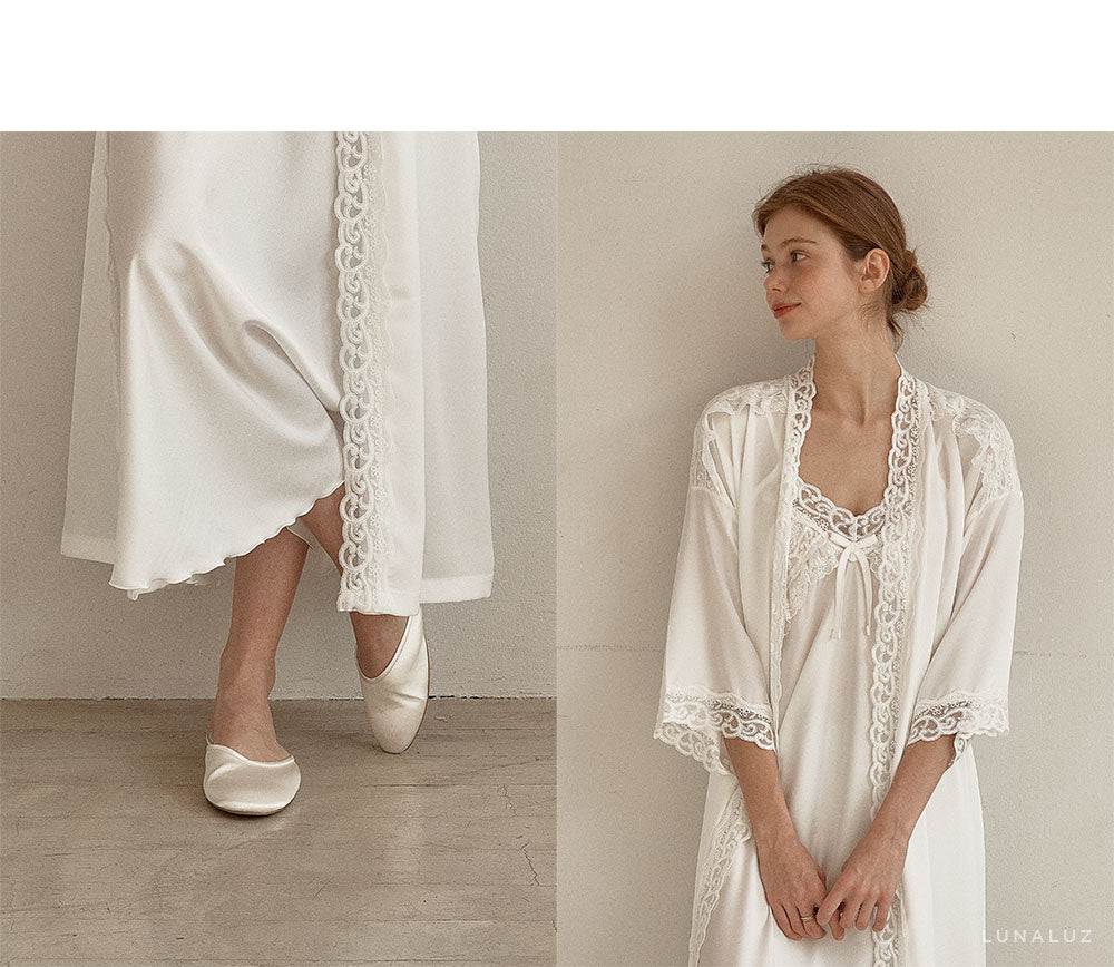 LUNALUZ WOMEN Fabiola Slip Robe Set