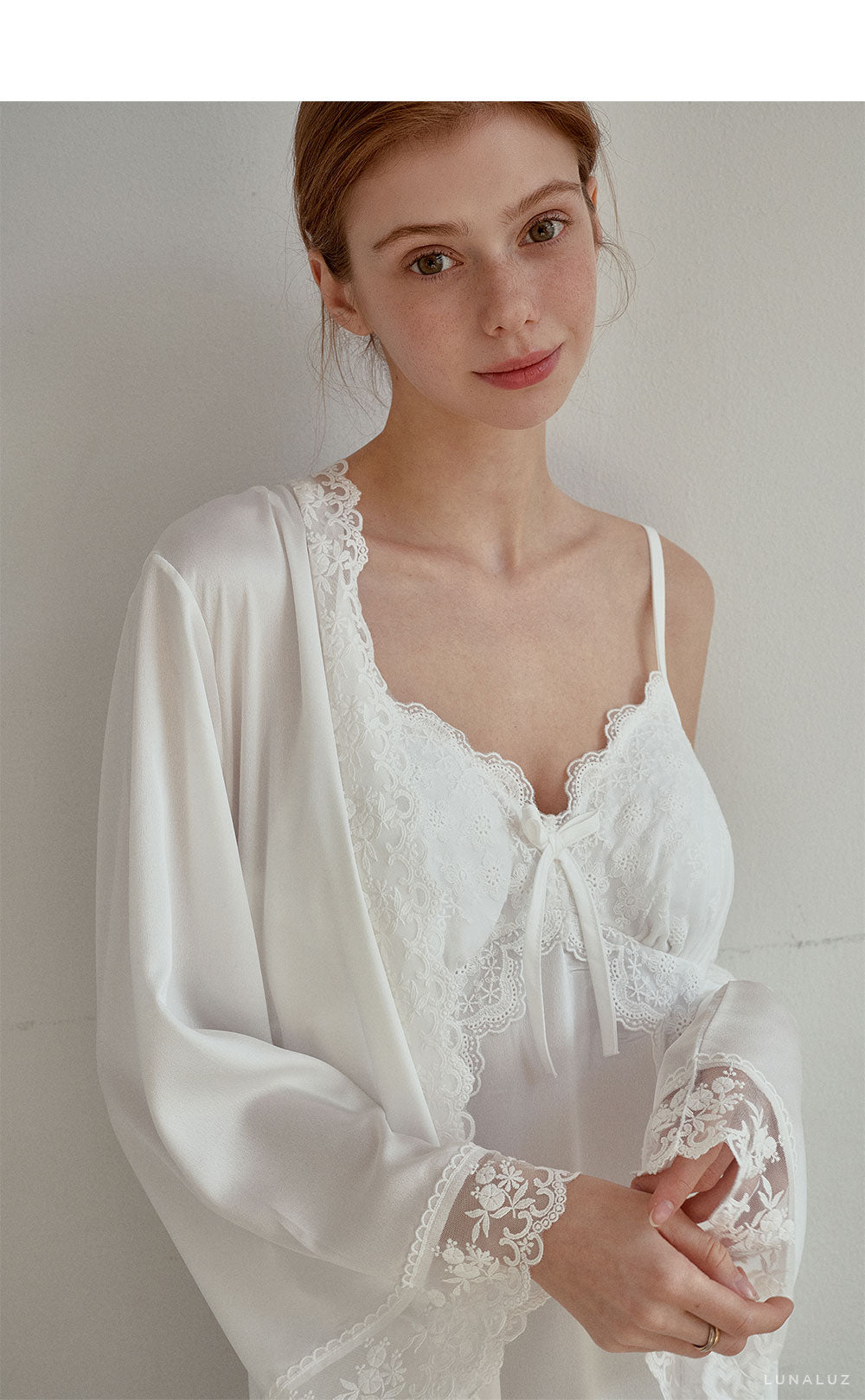 LUNALUZ WOMEN Audrey Slip Robe Set