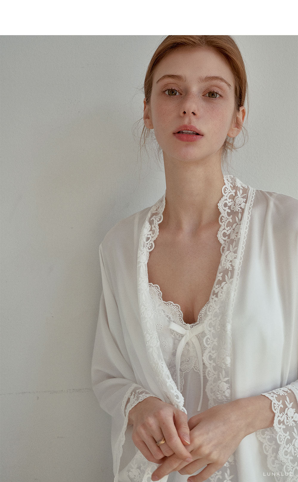 LUNALUZ WOMEN Audrey Slip Robe Set