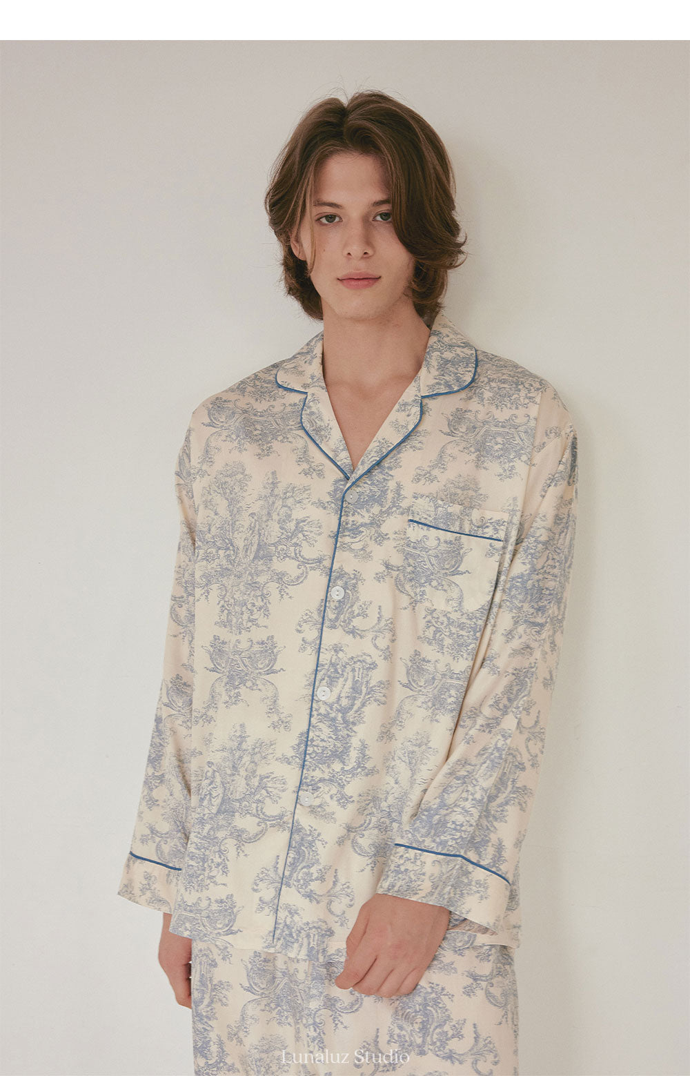 LUNALUZ MEN Versailles Modal Cotton Pajama Set