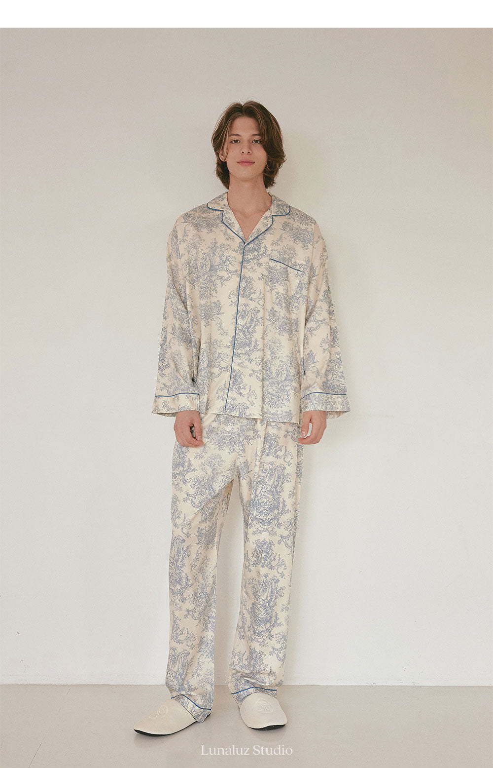 LUNALUZ MEN Versailles Modal Cotton Pajama Set