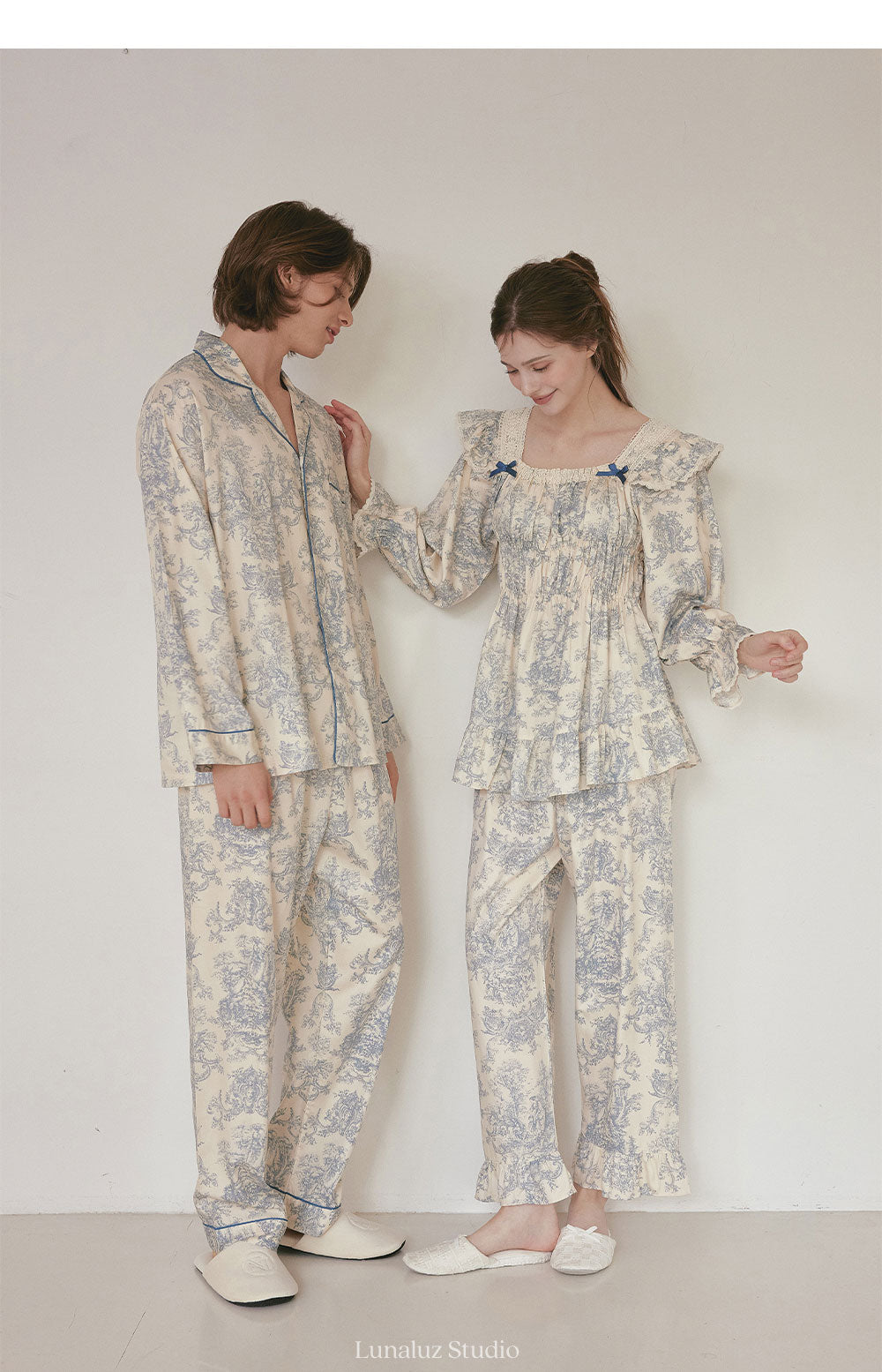 LUNALUZ MEN Versailles Modal Cotton Pajama Set