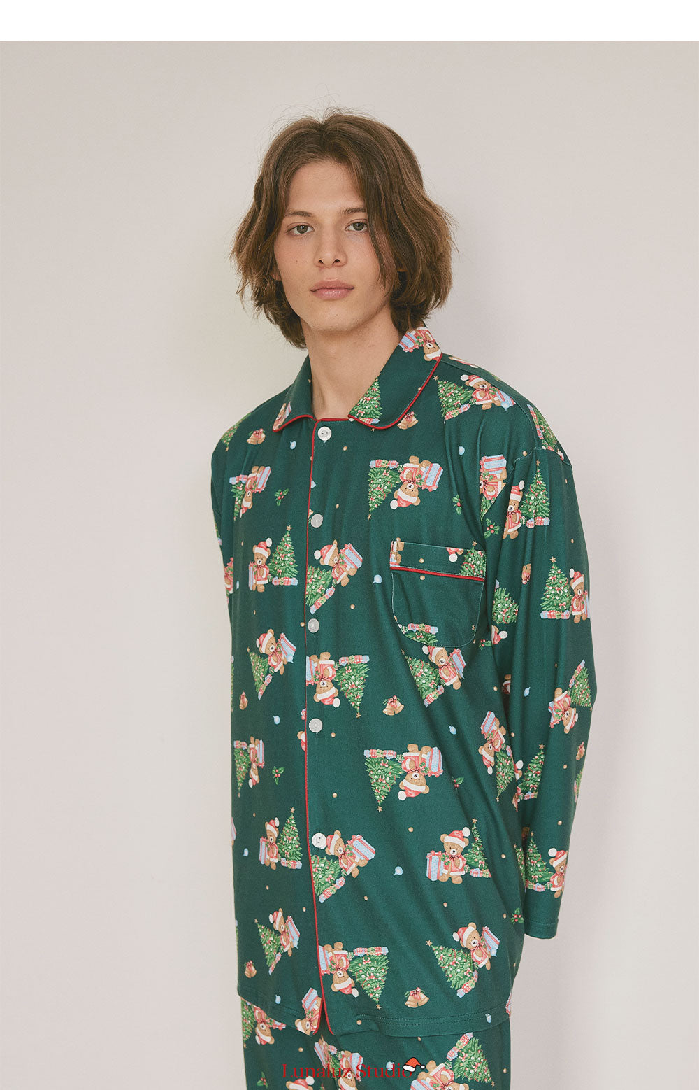 LUNALUZ MEN Christmas Bear Pajama