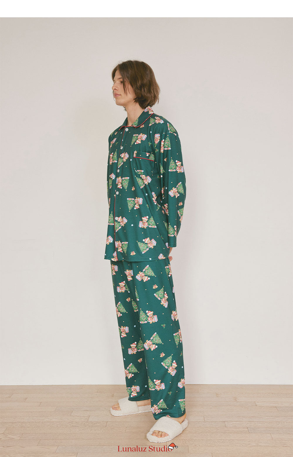 LUNALUZ MEN Christmas Bear Pajama