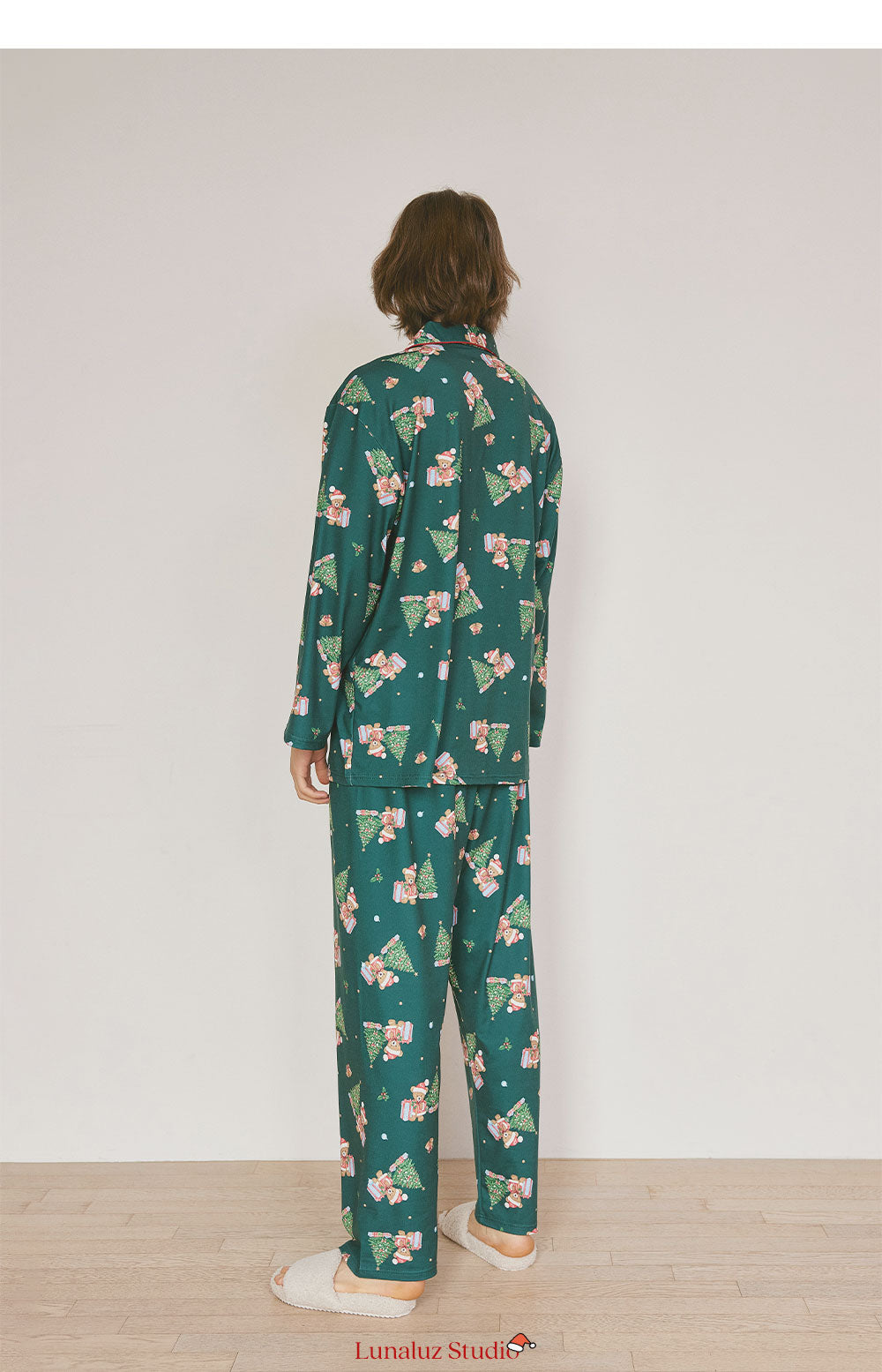 LUNALUZ MEN Christmas Bear Pajama