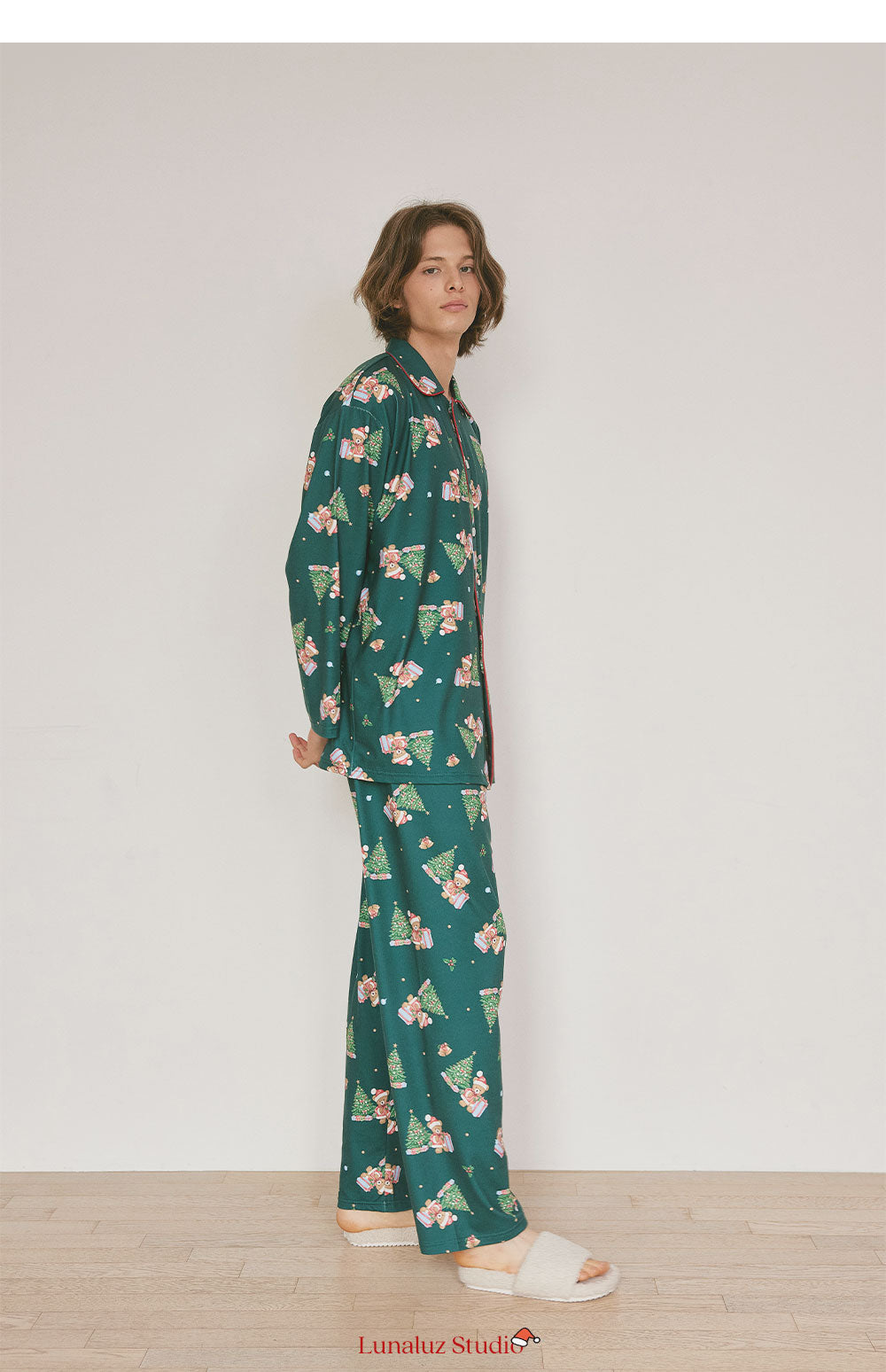 LUNALUZ MEN Christmas Bear Pajama