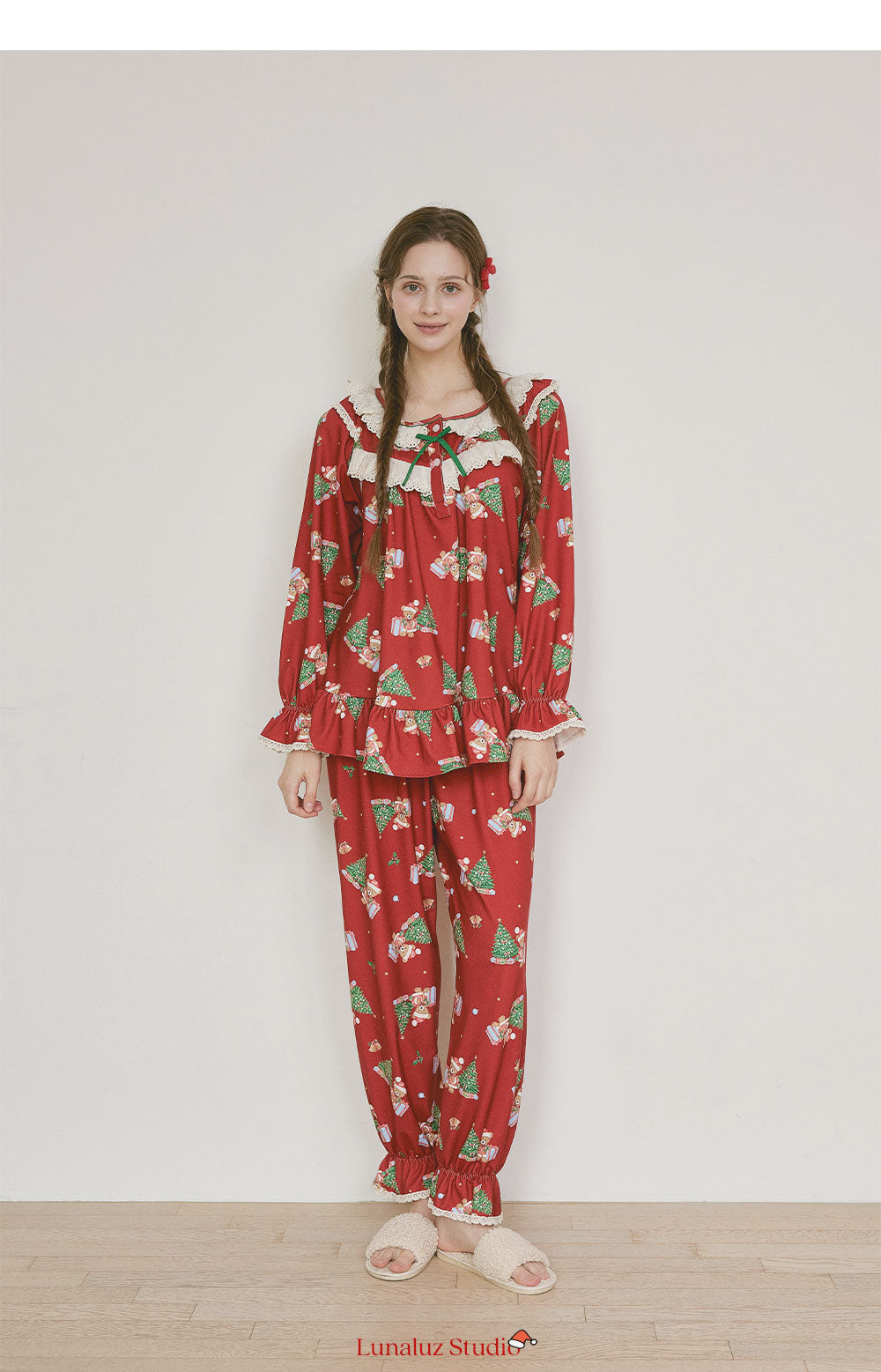 LUNALUZ WOMEN Christmas Bear Pajama