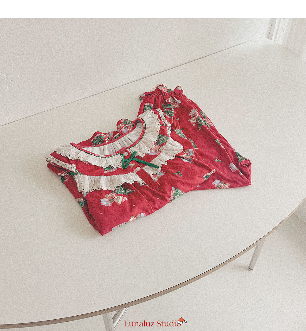 LUNALUZ WOMEN Christmas Bear Pajama