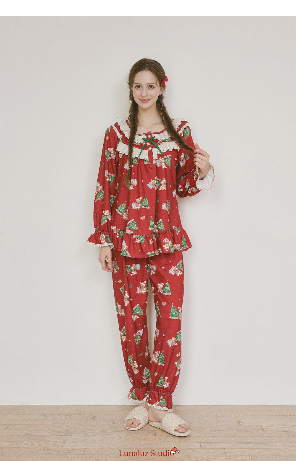 LUNALUZ WOMEN Christmas Bear Pajama