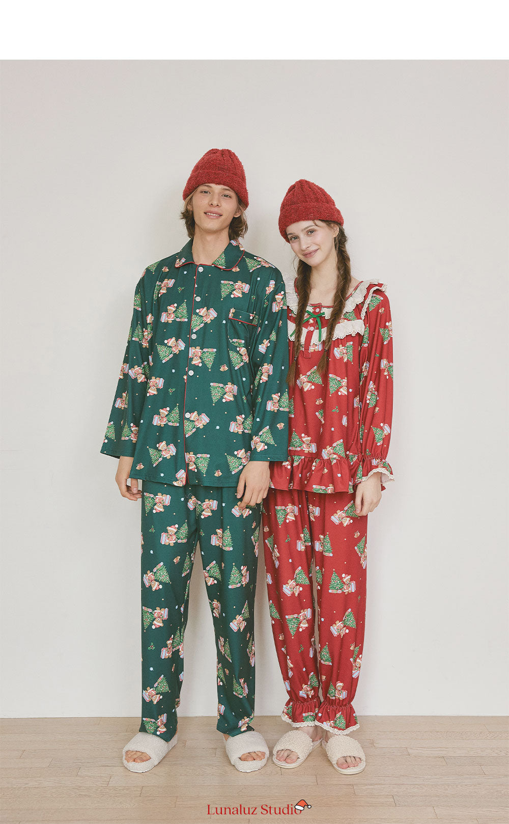 LUNALUZ WOMEN Christmas Bear Pajama