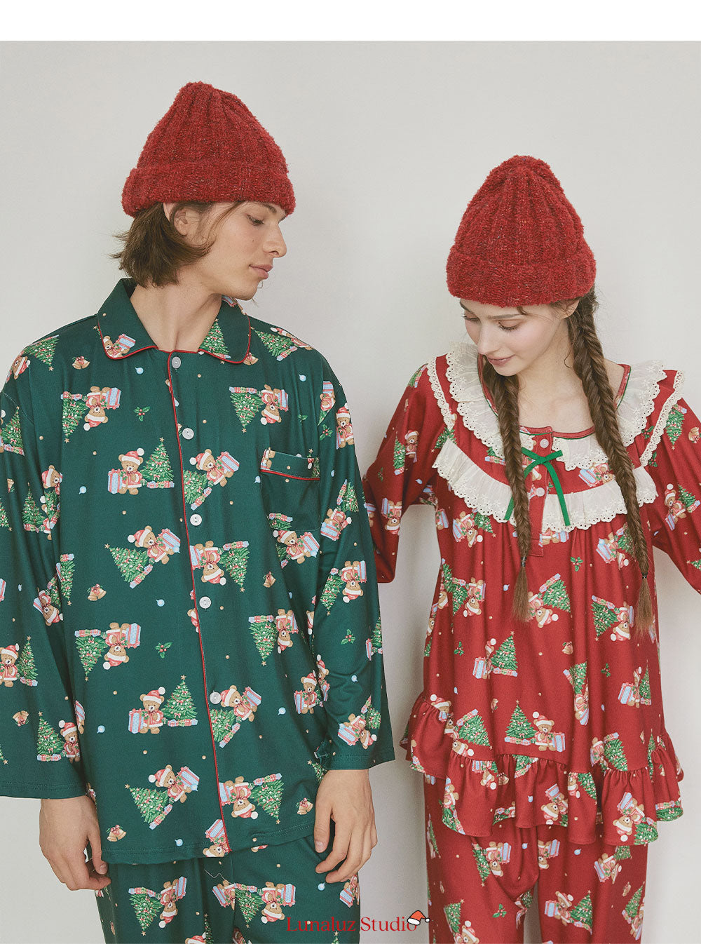 LUNALUZ MEN Christmas Bear Pajama