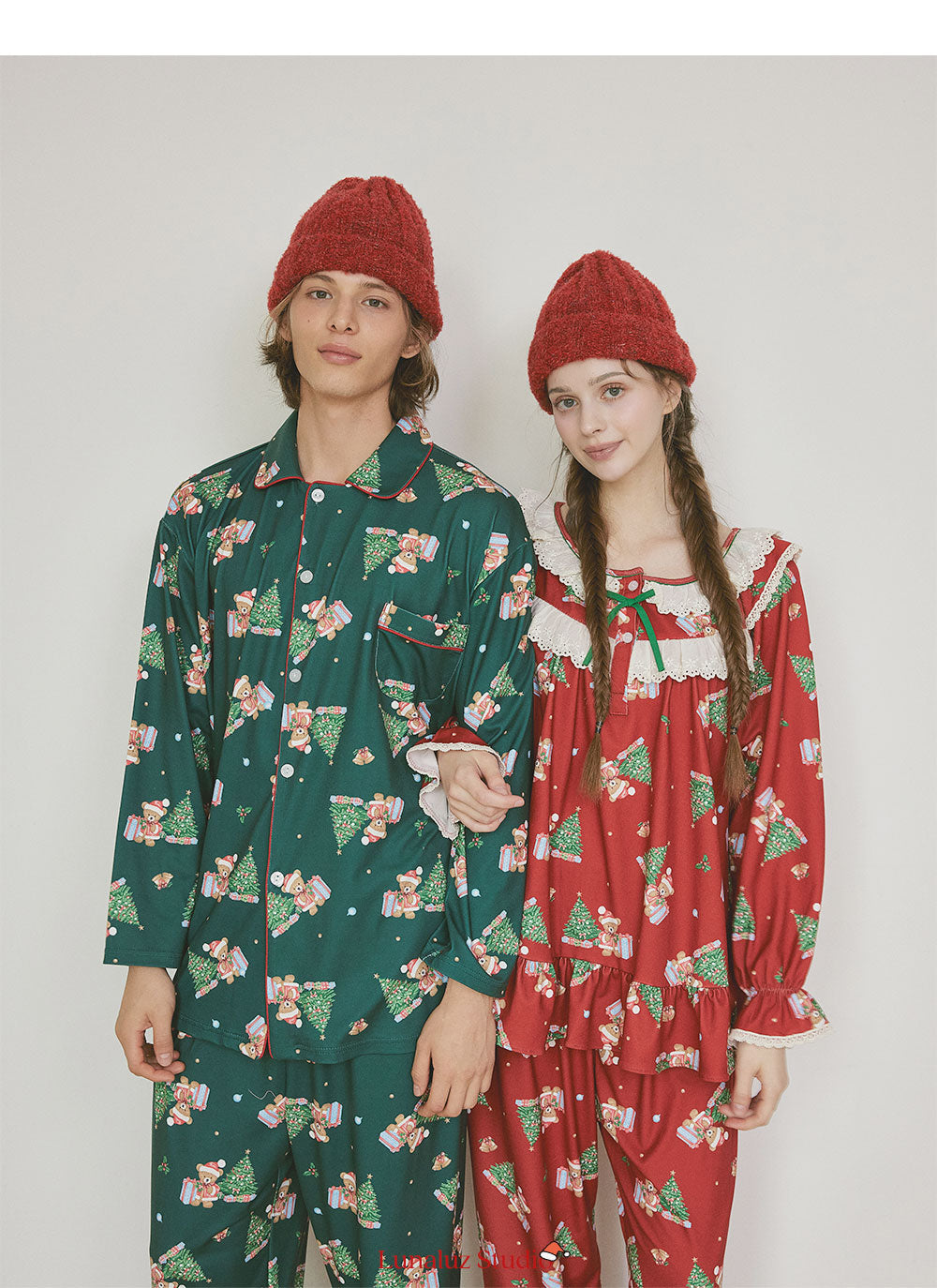 LUNALUZ MEN Christmas Bear Pajama