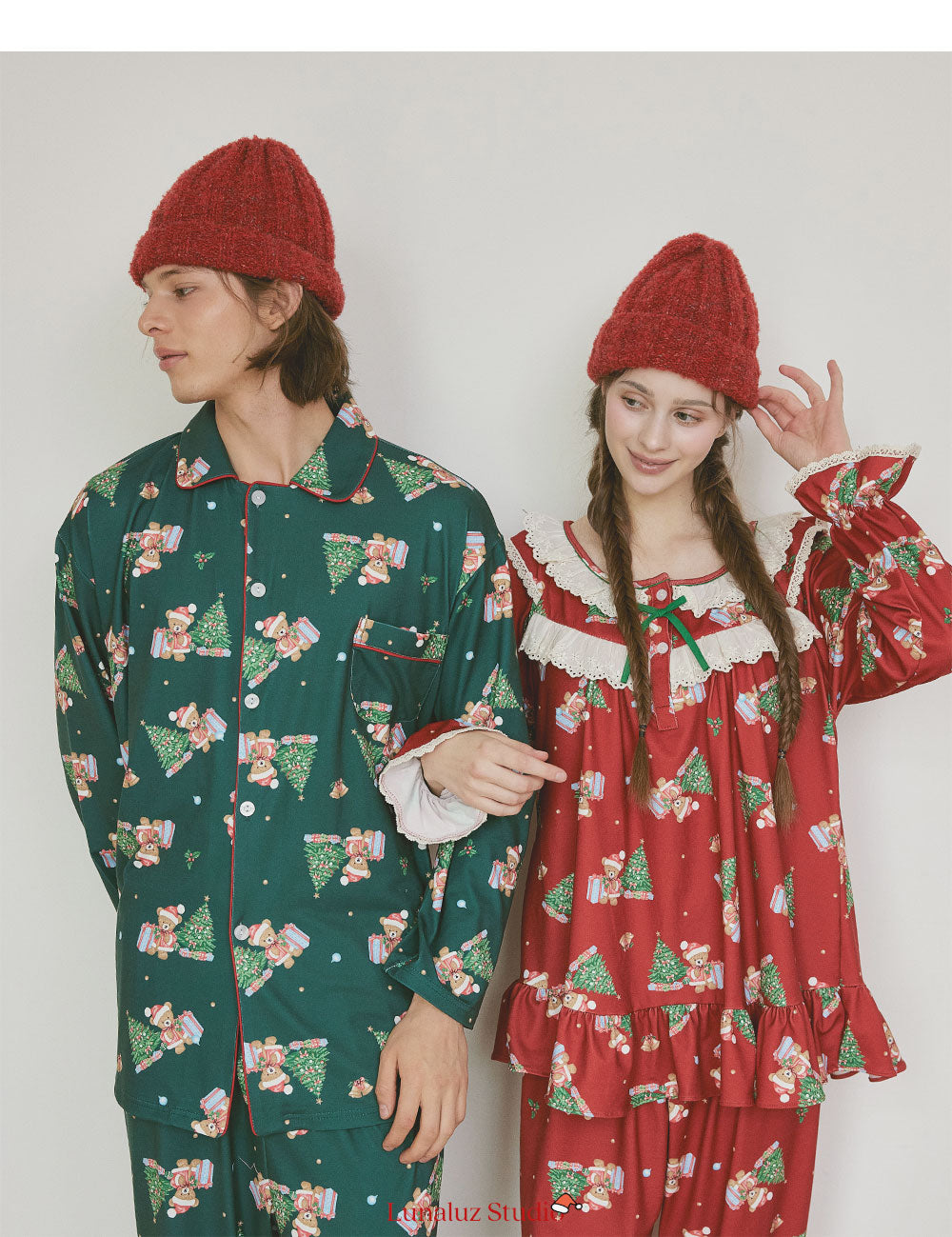 LUNALUZ WOMEN Christmas Bear Pajama