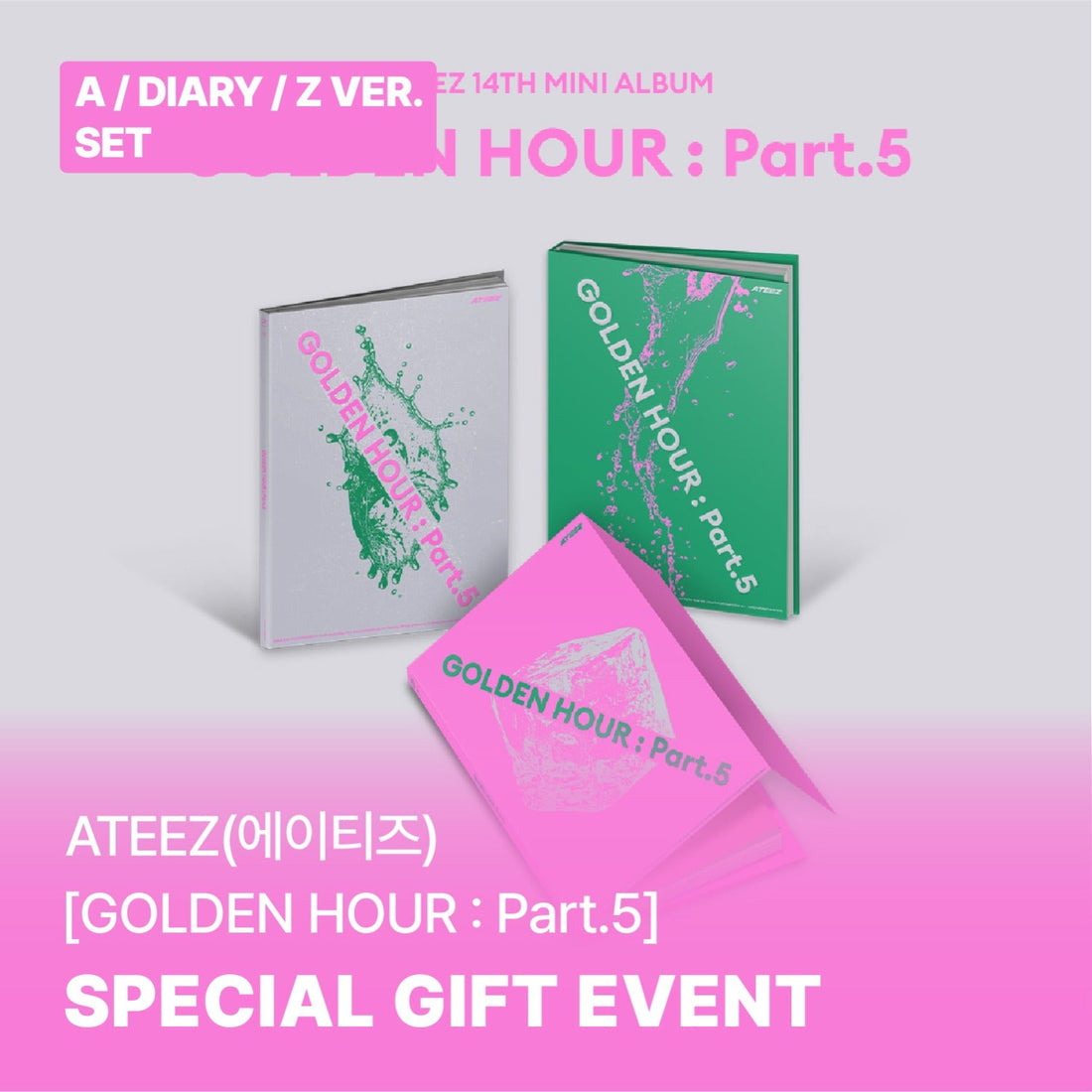 [PRE-ORDER] ATEEZ - GOLDEN HOUR : Part.5 (14th Mini Album) Photobook Ver. - SET Ver. - KPOP TOGETHER
