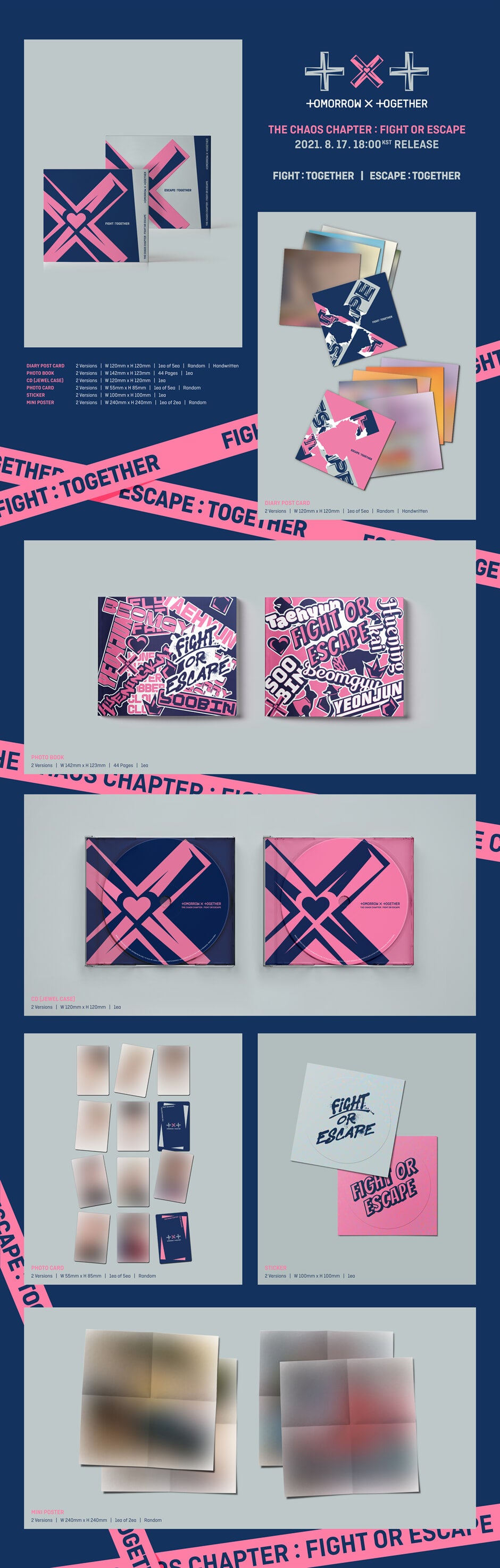 TXT - THE CHAOS CHAPTER: FIGHT OR ESCAPE (2nd Album Repackage) TOGETHER Ver.