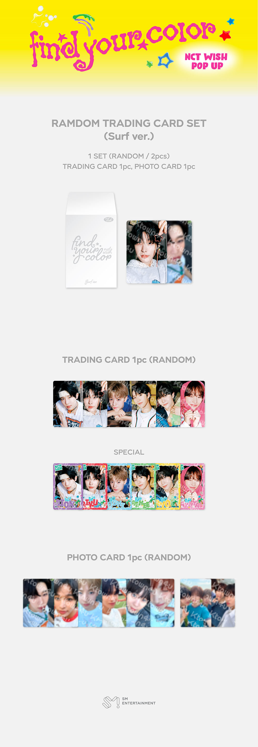 NCT WISH - FIND YOUR COLOR Random Trading Card Set