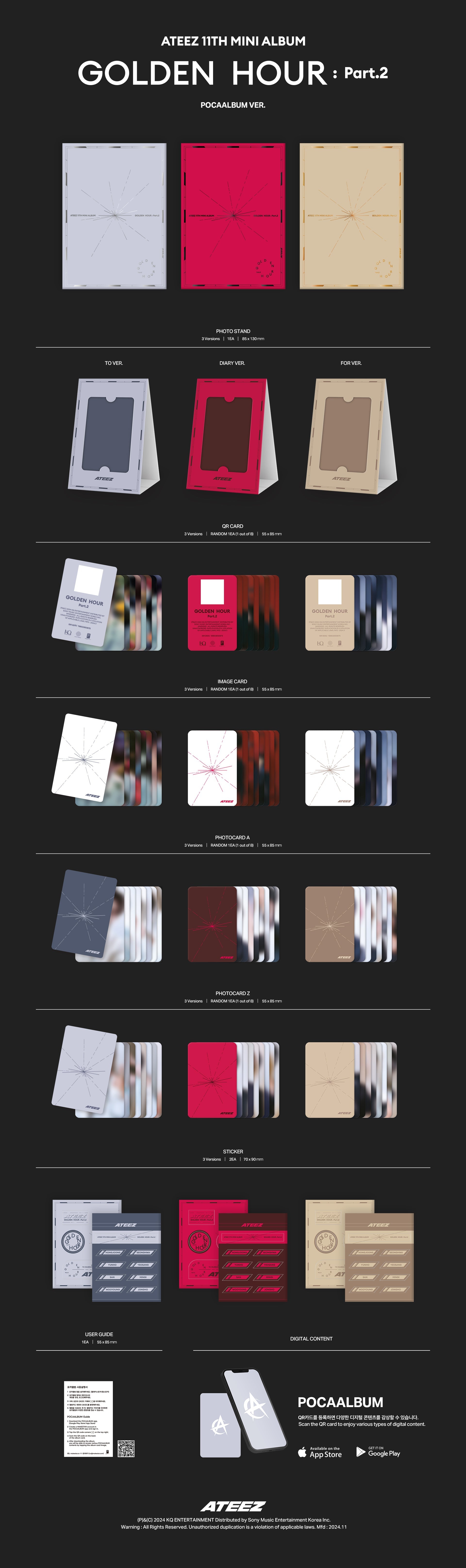 ATEEZ - GOLDEN HOUR : Part.2 (11th Mini Album) POCAALBUM Ver.