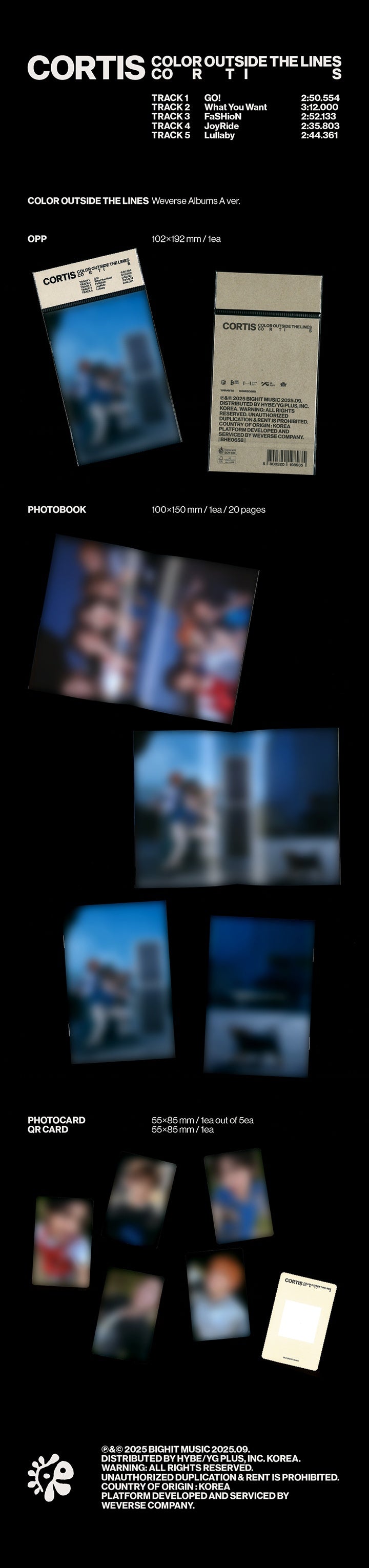 [DEALS] CORTIS - COLOR OUTSIDE THE LINES (1st EP) Weverse Albums Ver. (Random Ver.)