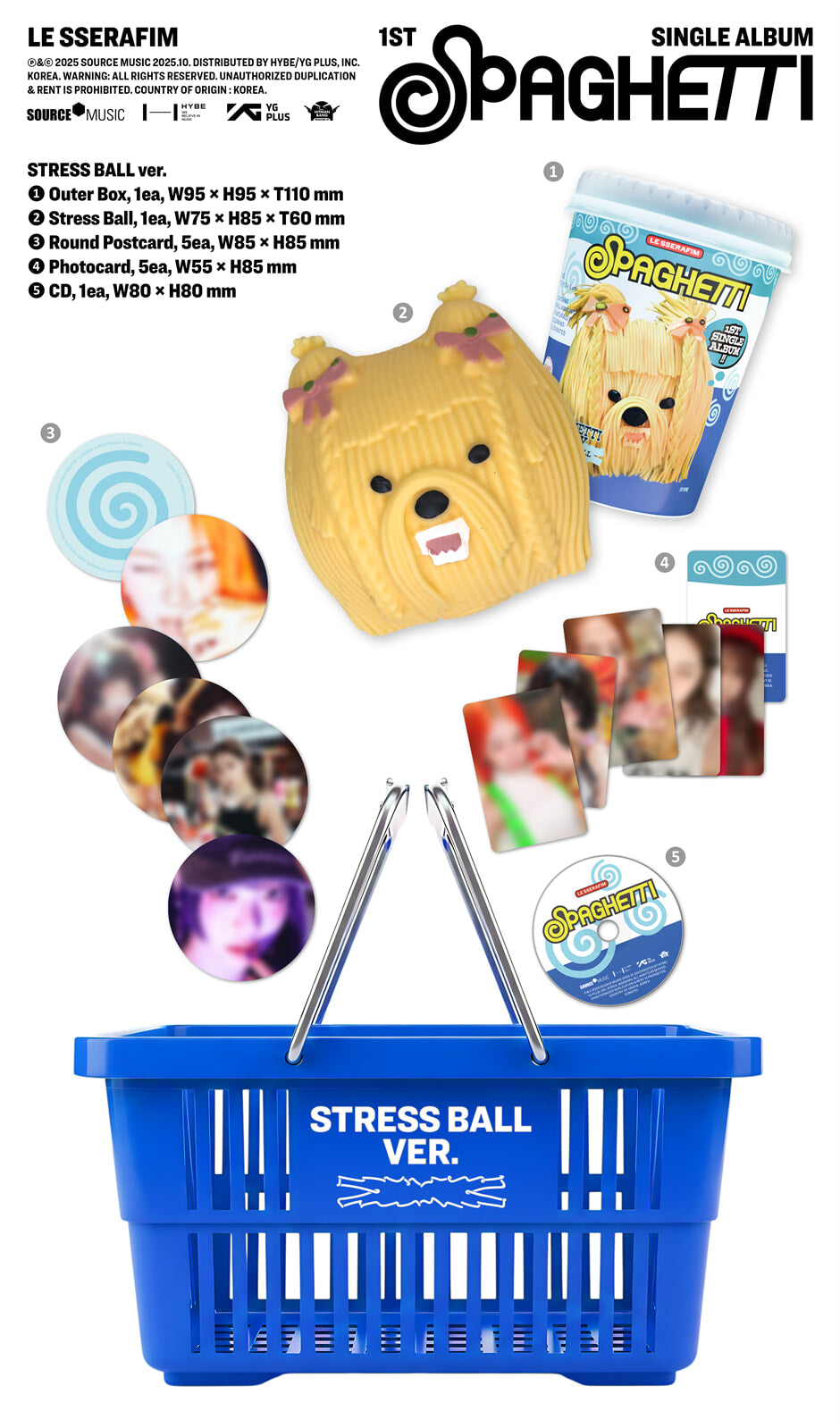LE SSERAFIM - SPAGHETTI (1st Single Album) Stress Ball Ver.