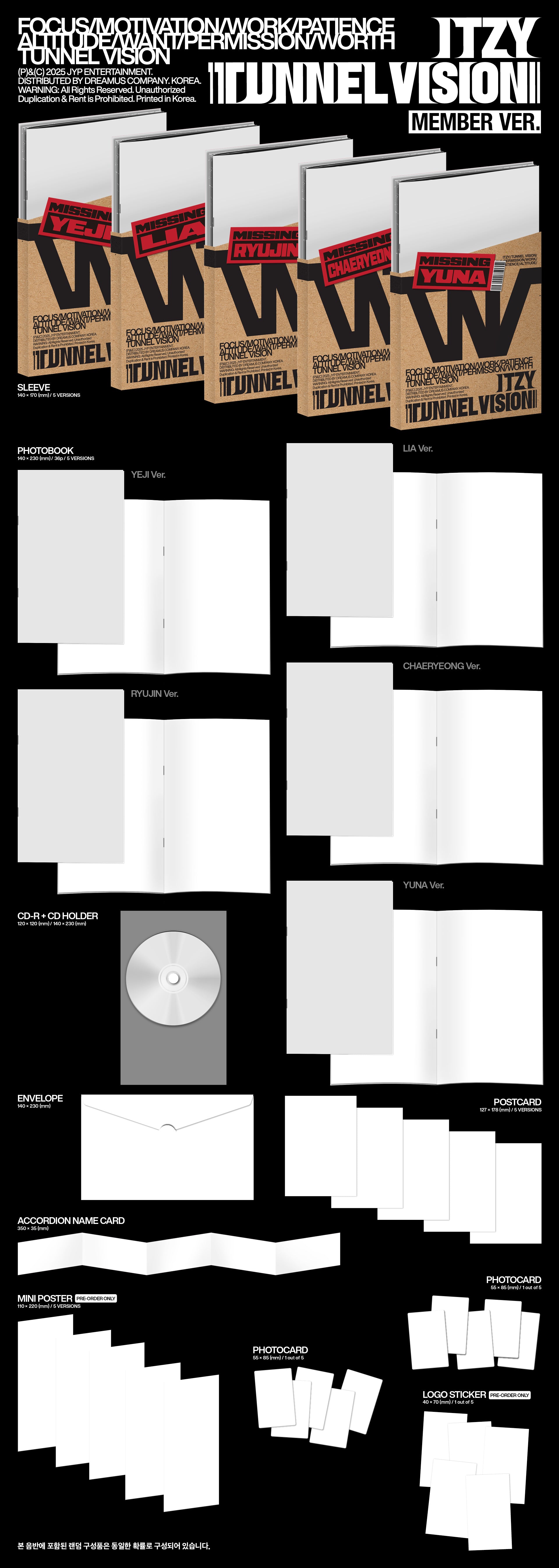 ITZY - TUNNEL VISION (11th Mini Album) Member Ver. [Pre-Order]