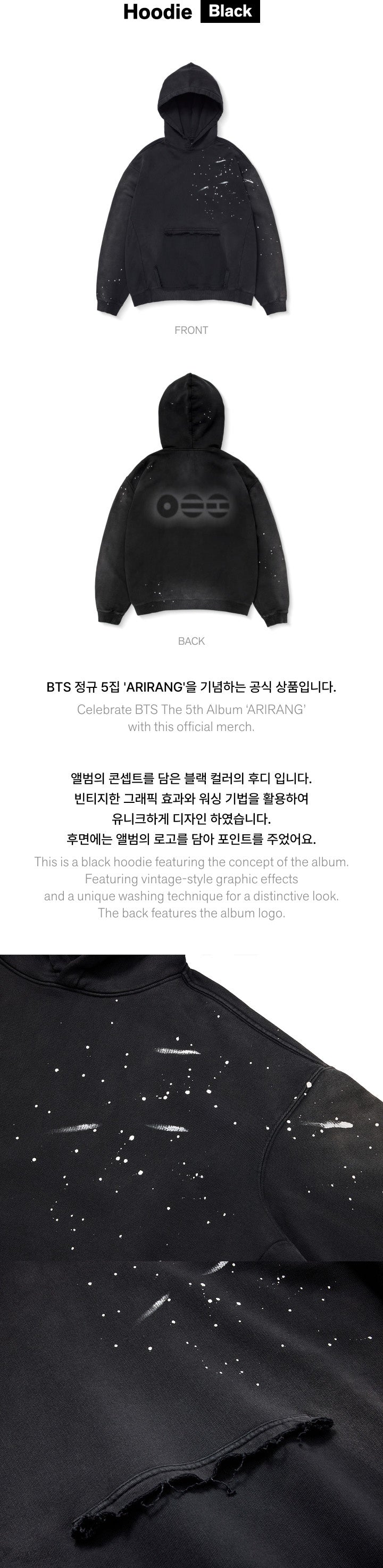 BTS - ARIRANG Hoodie (Black) - HYBE – NUMI KOREA