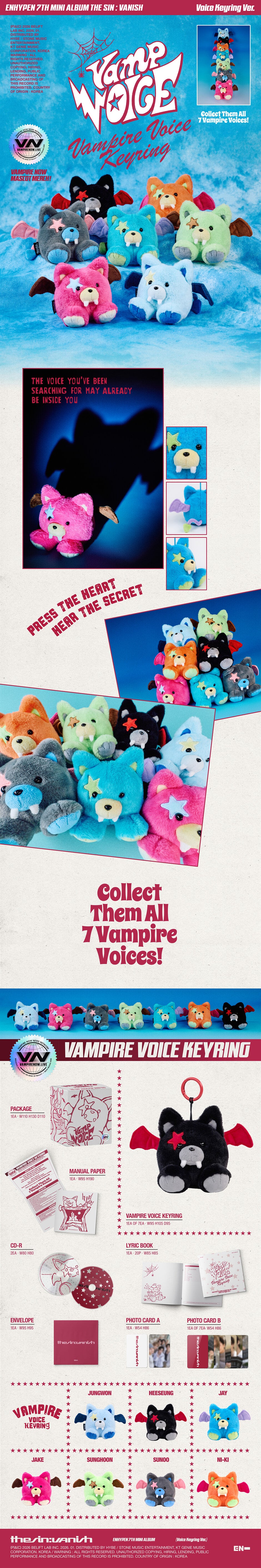 ENHYPEN - 7th Mini Album *THE SIN : VANISH* (Voice Keyring Ver. | Random Version) [Pre-Order]