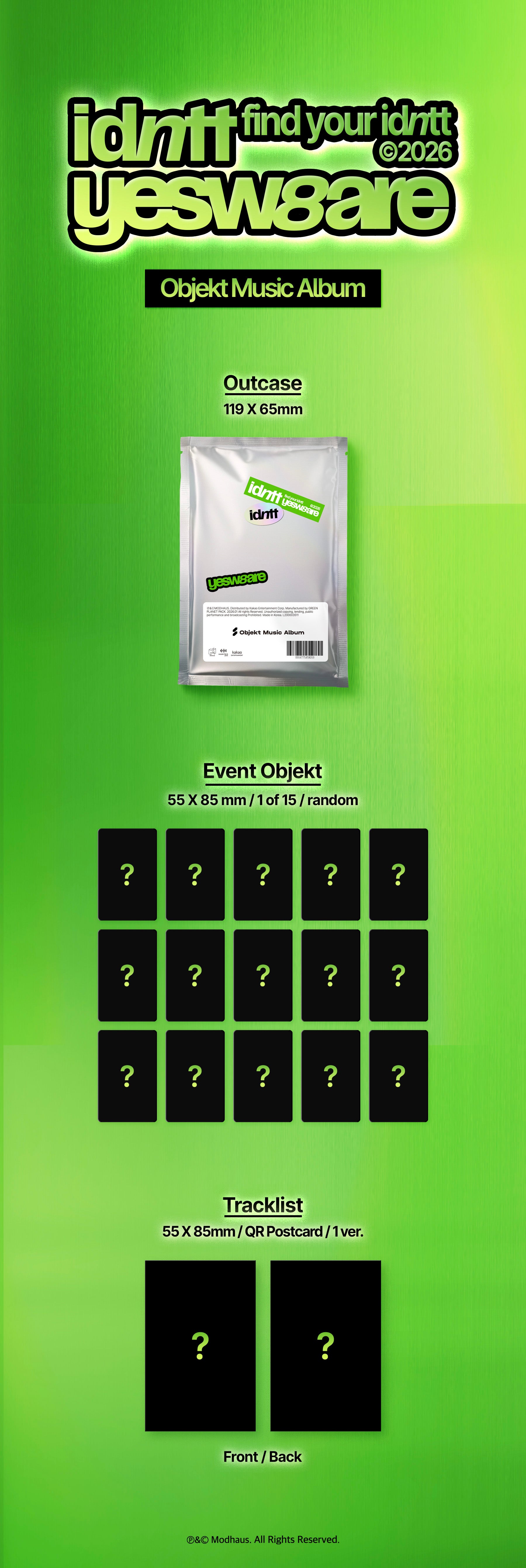 idntt - Mini Album yesweare (Objekt Music Album Ver.) [Pre-Order]