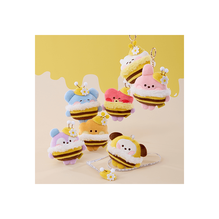 BT21 minini Measuring Tape Plush Keyring Honey Bee