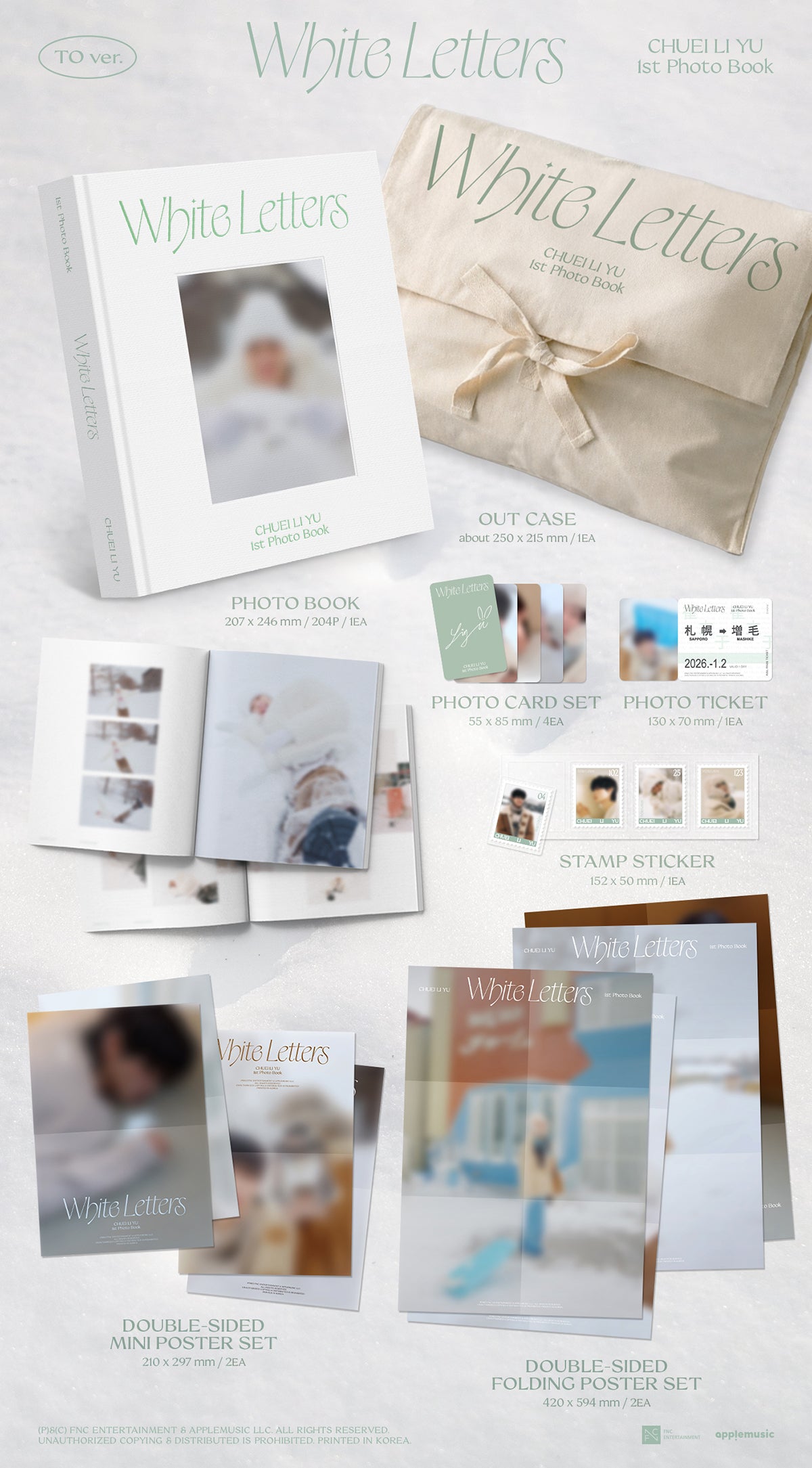 CHUEI LI YU - WHITE LETTERS (1st Photo Book) TO Ver.
