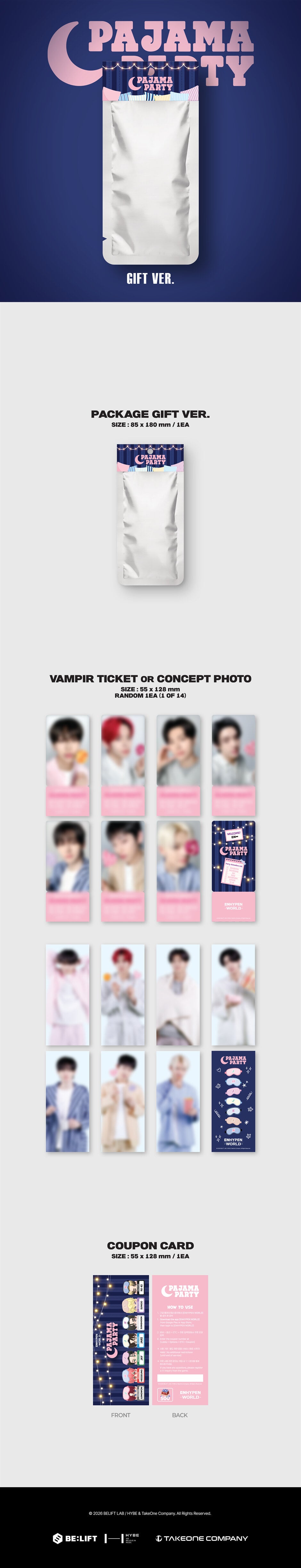 ENHYPEN - World Coupon Card Collection (Pajama Party) Gift Ver.