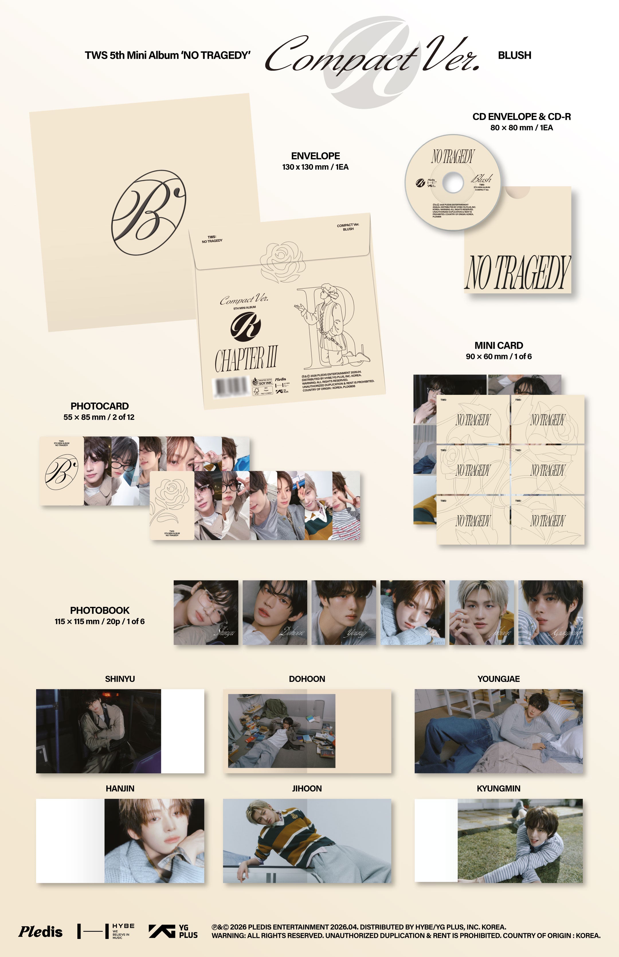 TWS - NO TRAGEDY (5th Mini Album) (Compact Ver.) (Random Ver.)