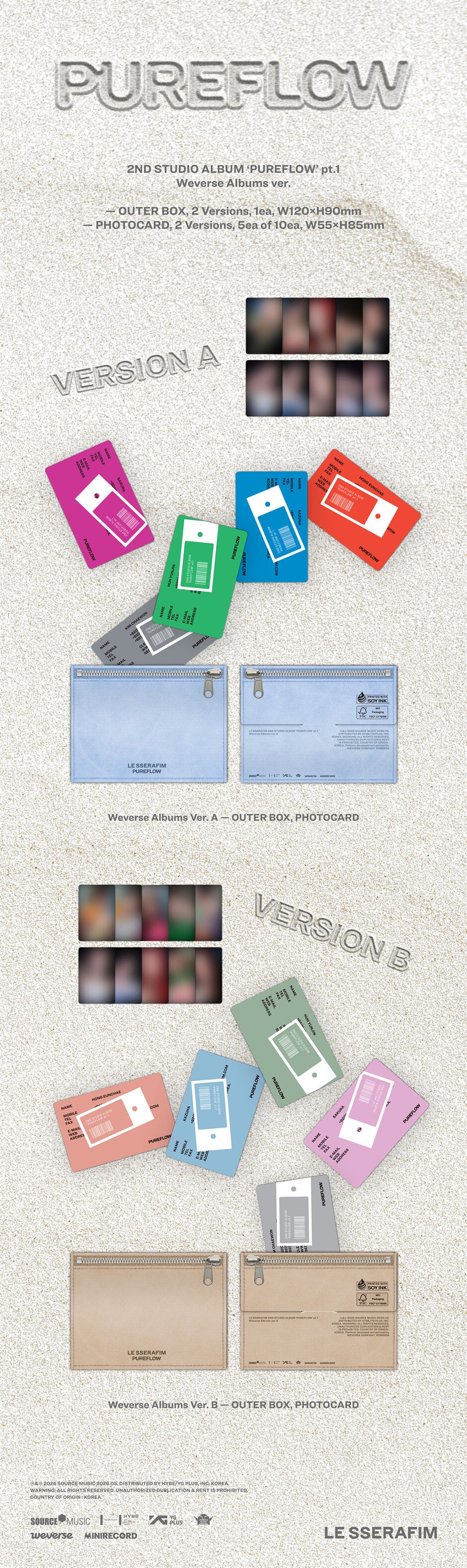 LE SSERAFIM - PUREFLOW pt.1 (2nd Studio Album) (Weverse Albums Ver