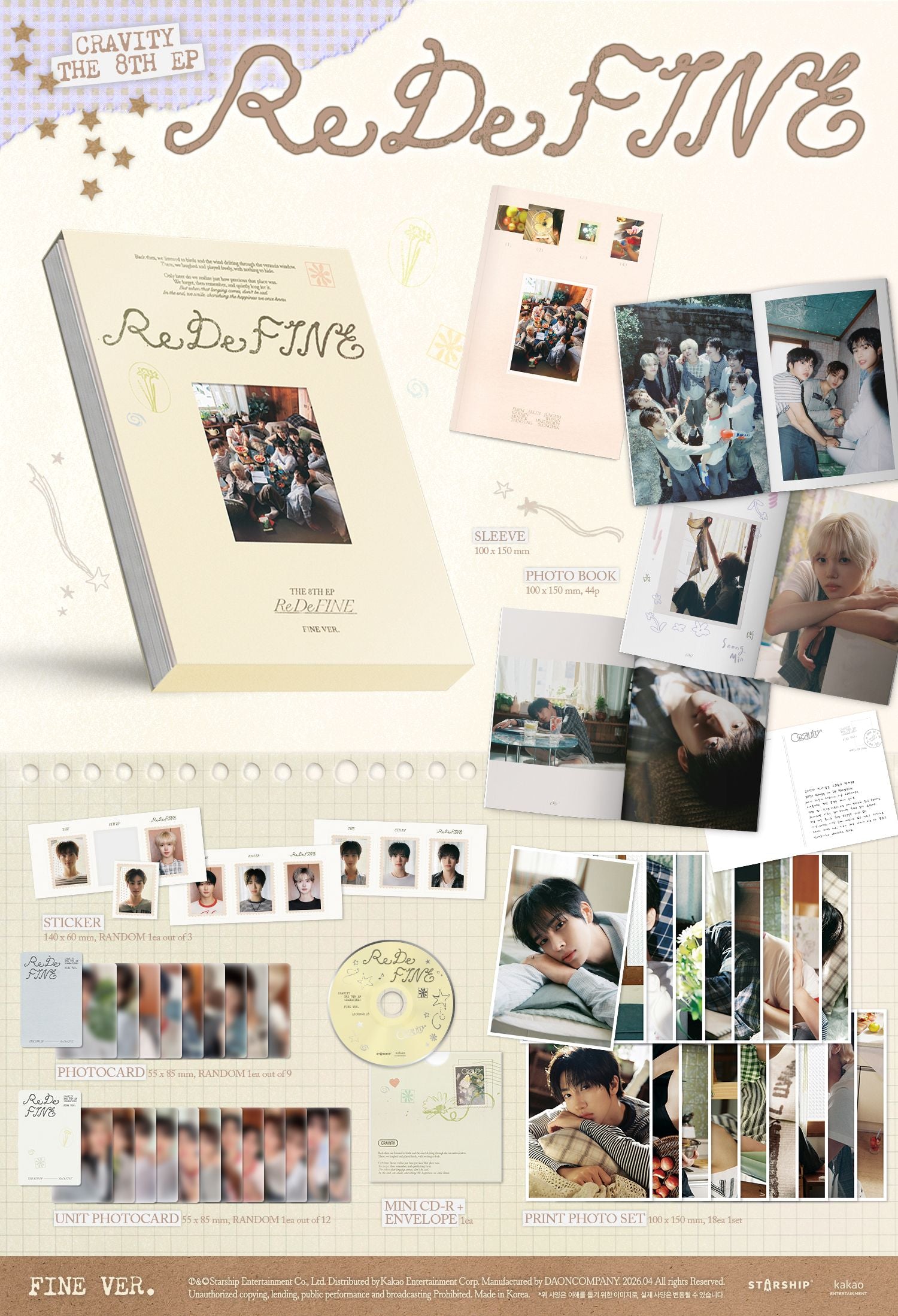 (Pre-Order) CRAVITY - ReDeFINE (8th Mini Album) (FINE Ver.)