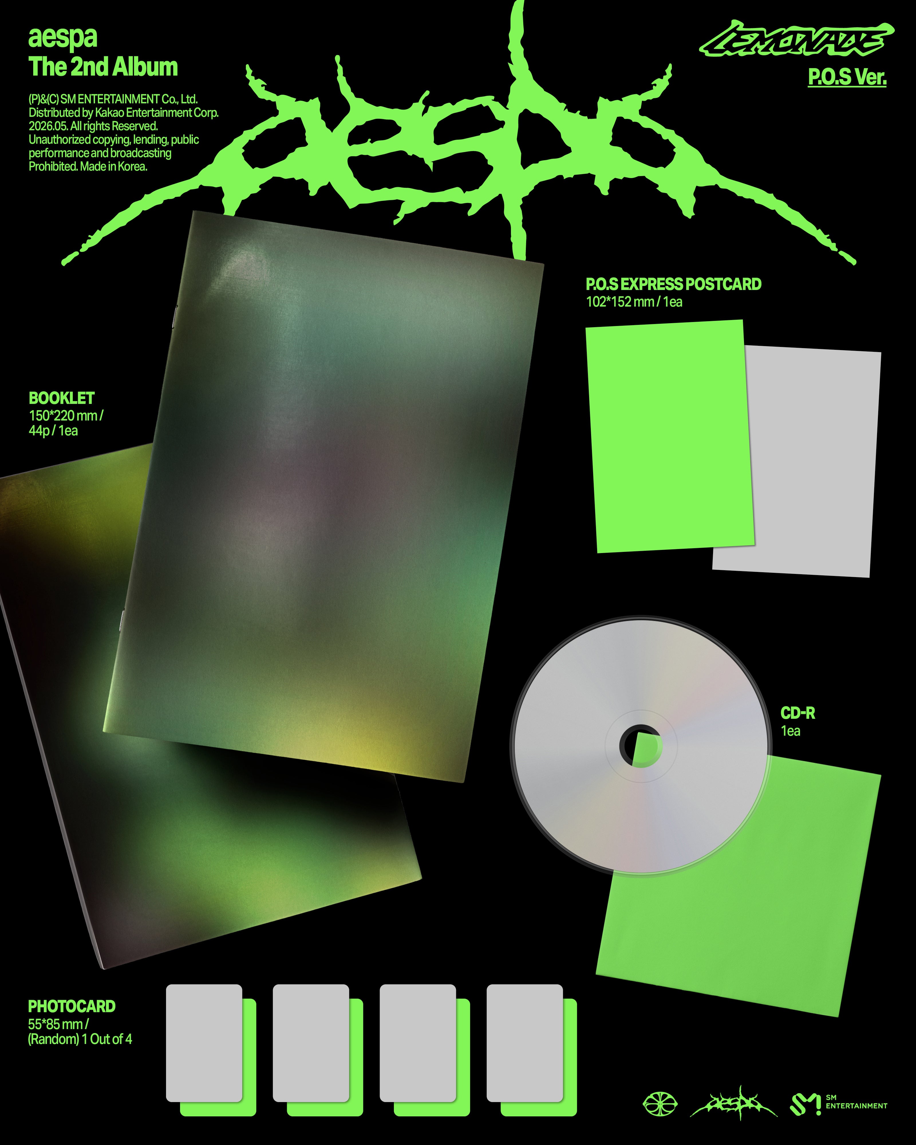 (Pre-Order) aespa - LEMONADE (2nd Album) (P.O.S Ver.)