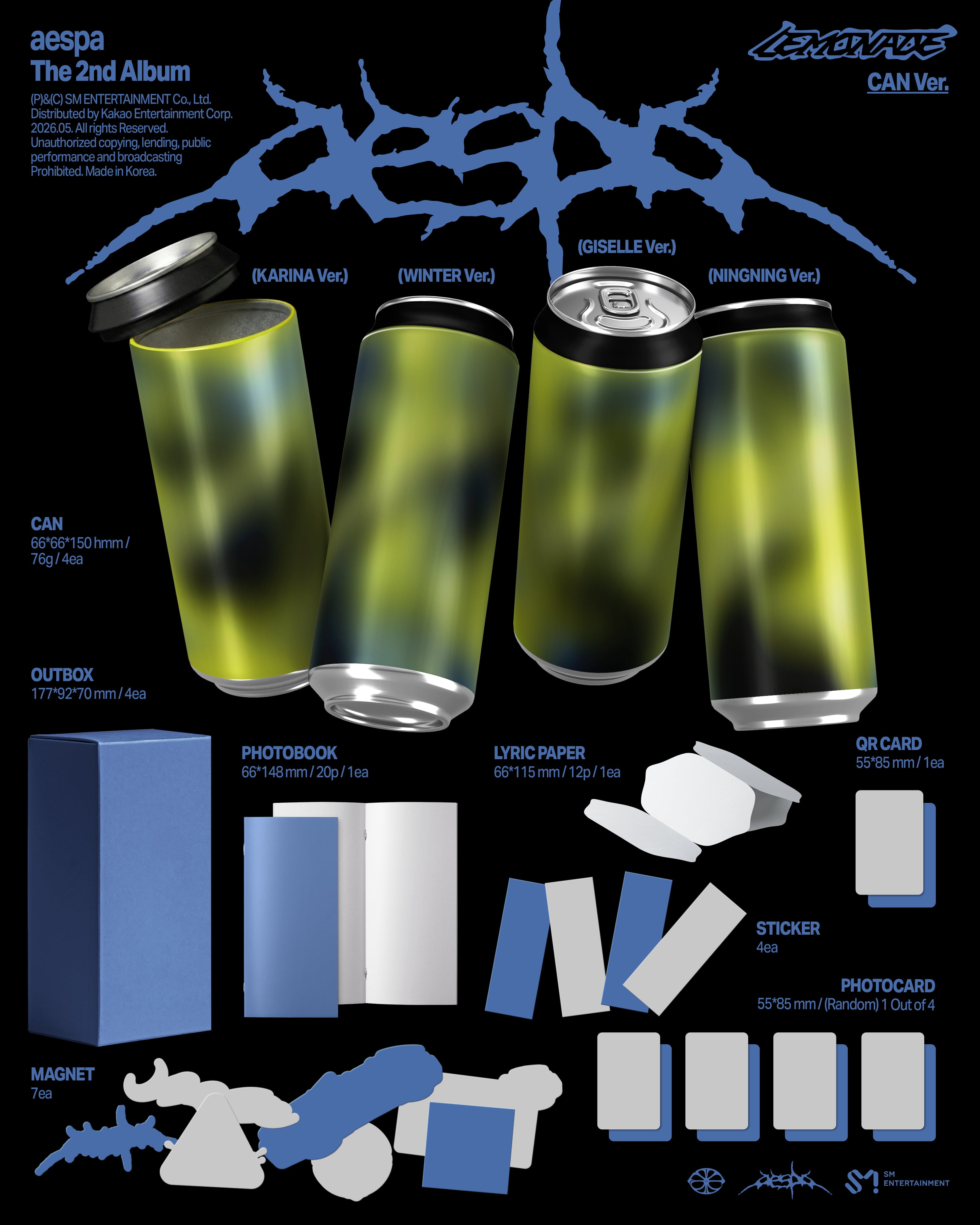 (Pre-Order) aespa - LEMONADE (2nd Album) (CAN Ver.) (Random Ver.)