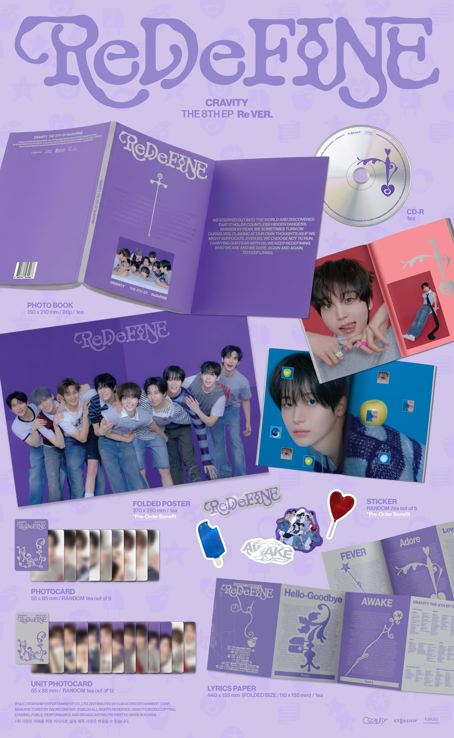 CRAVITY - ReDeFINE (8th Mini Album) Re Ver. - STARSHIP