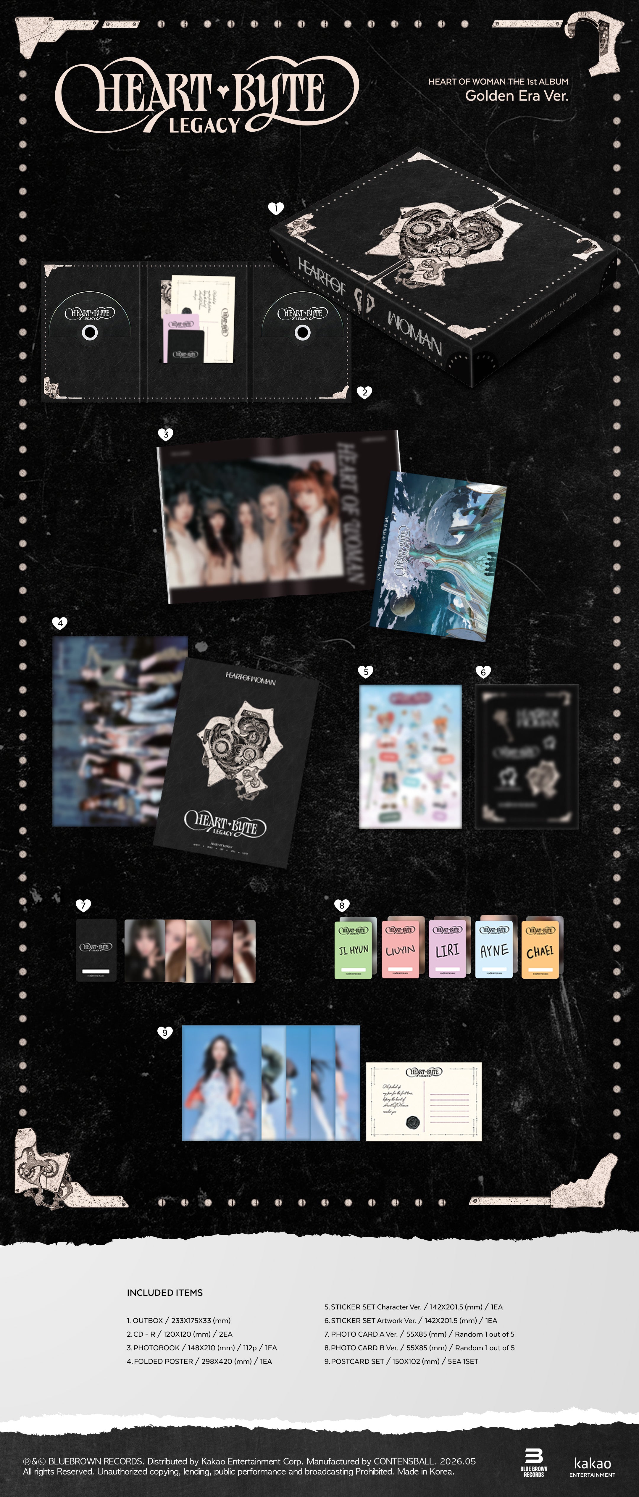 HEART OF WOMAN - Heart Byte : LEGACY (1st Album) Golden Era Ver.
