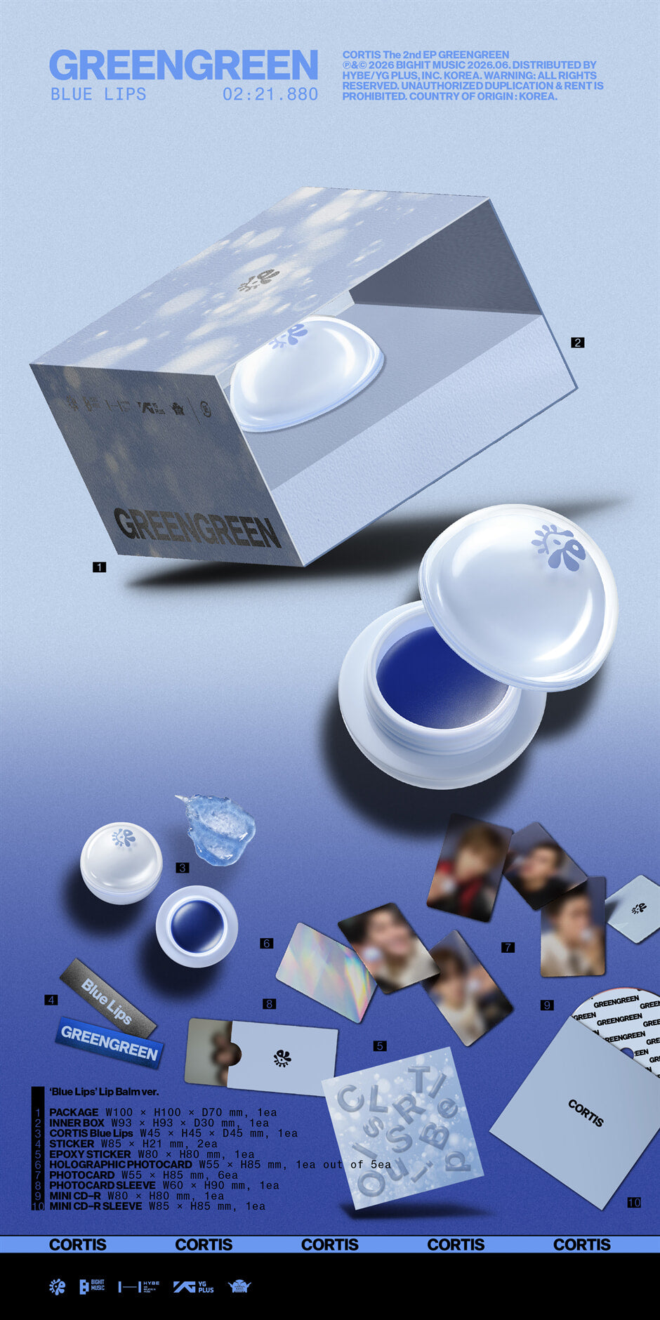 [PRE-ORDER] CORTIS - GREENGREEN (2nd EP) Blue Lips Lip Balm Ver.