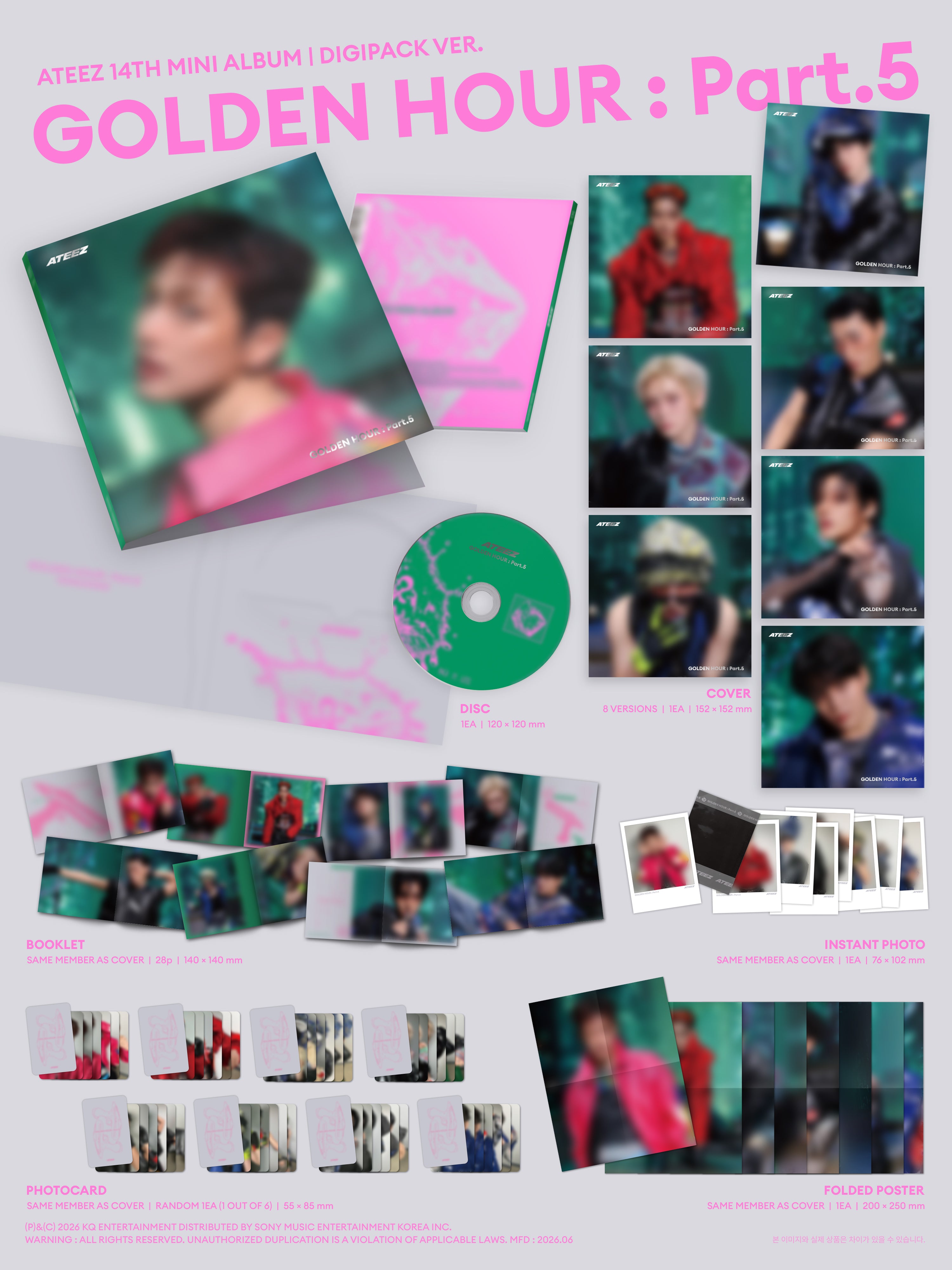 [PRE-ORDER] ATEEZ - GOLDEN HOUR : Part.5 (14th Mini Album) Digipack Ver.