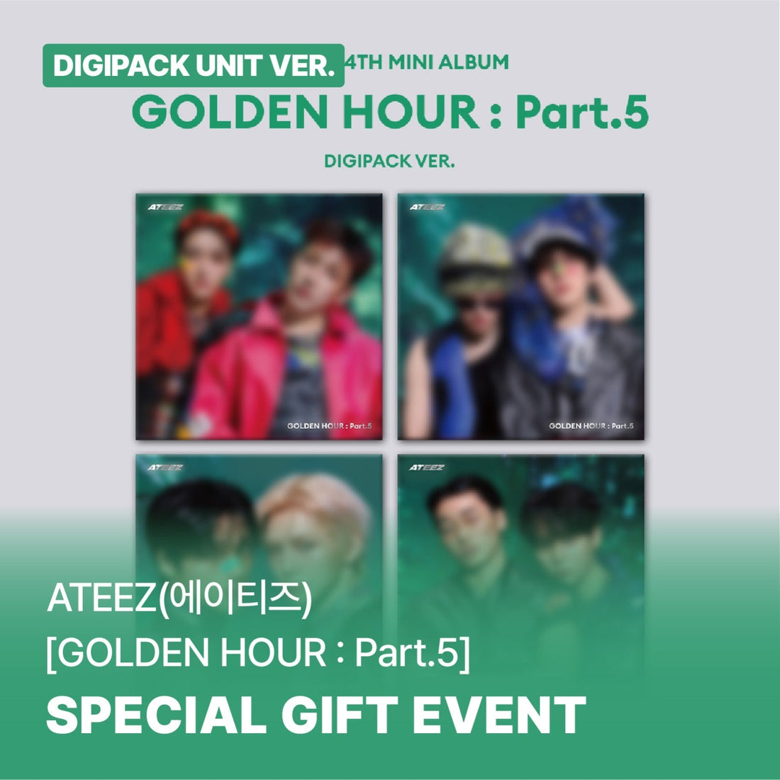 [POB Selectable] [PRE-ORDER] ATEEZ - GOLDEN HOUR : Part.5 (14th Mini Album) Digipack Unit Ver. - SET Ver. - SOUNDWAVE