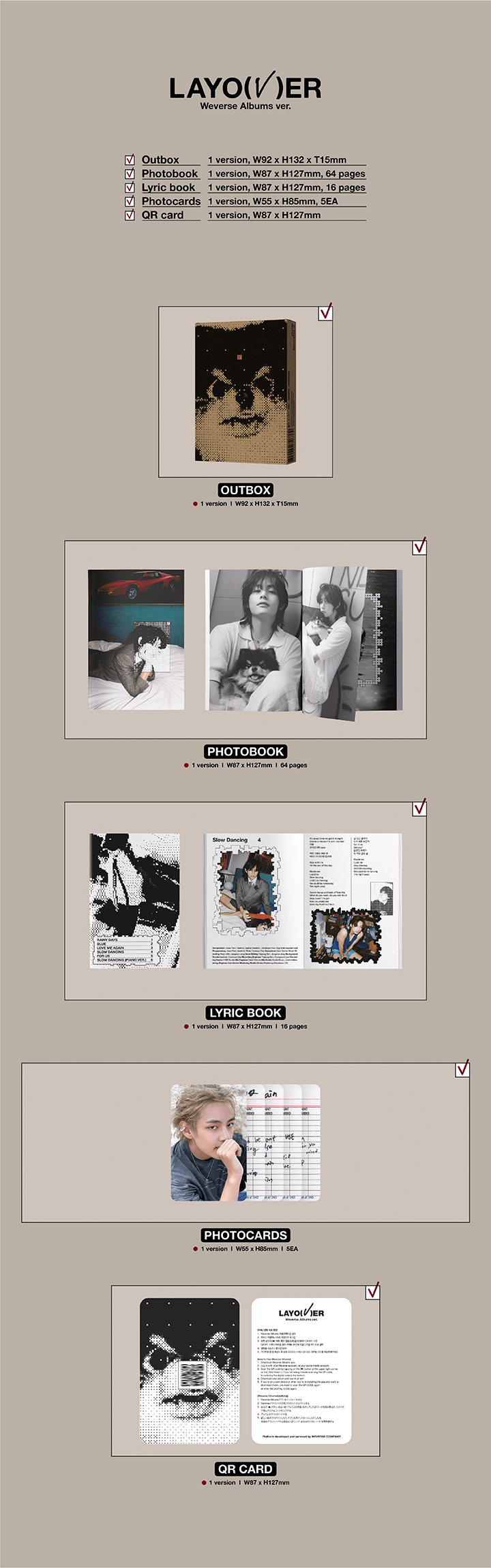 V - LAYOVER (1st Solo Album) Weverse Albums Ver.
