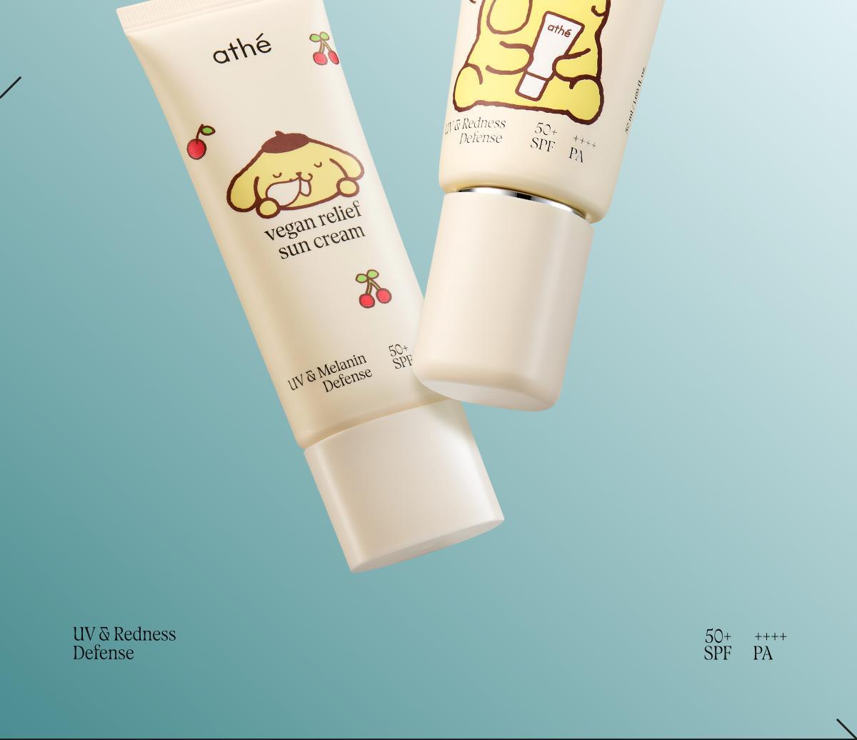 athe x Pompompurin - Vegan Relief Sun Cream 50ml + 35ml + Squishy