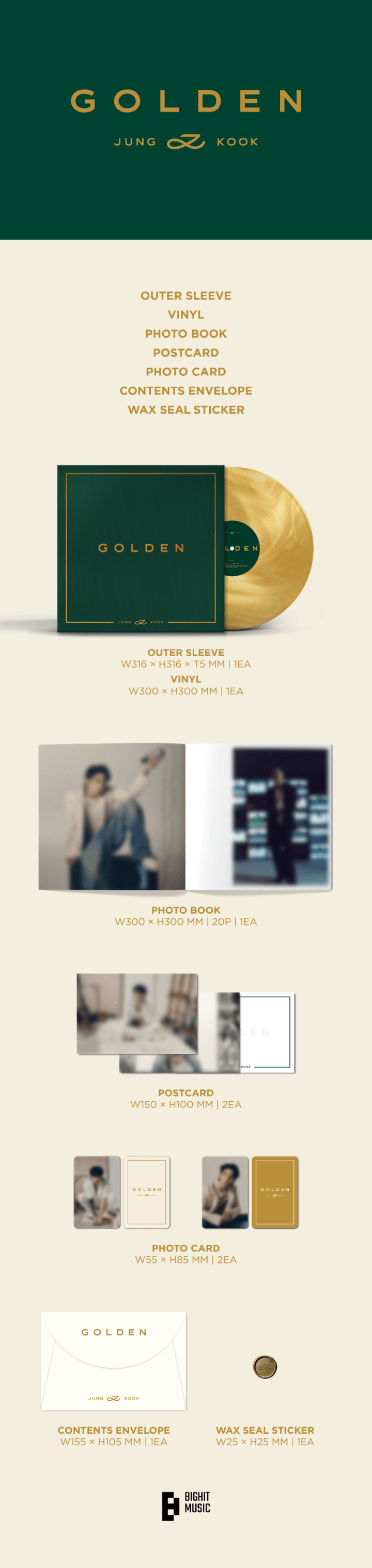 JUNG KOOK - GOLDEN (Color LP)