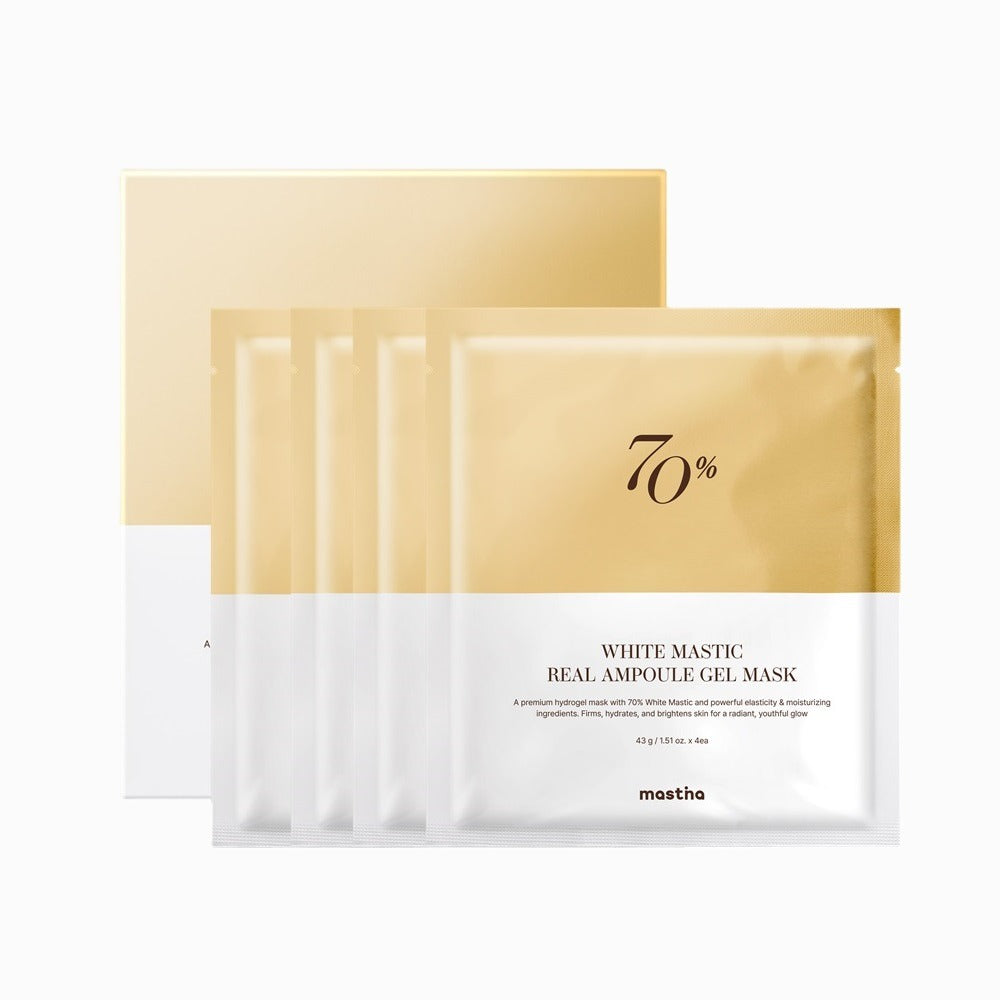 Mastic White Mastic Real Ampoule Gel Mask (4 Sheets)