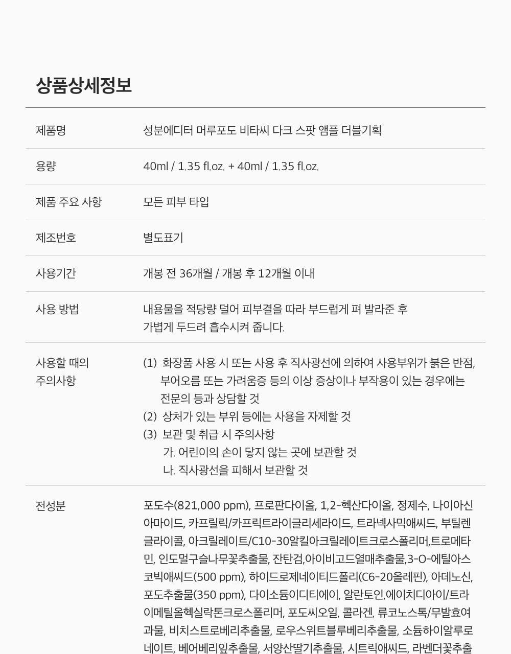 SUNGBOON EDITOR Muscat Grape Vita C Dark Spot Ampoule 40ml (1+1)