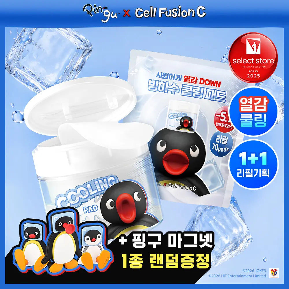 Cell Fusion C X Pingu Post Alpha Cooling Pad [Pingu Edition] 70 Pads + Refill + Pingu Magnet
