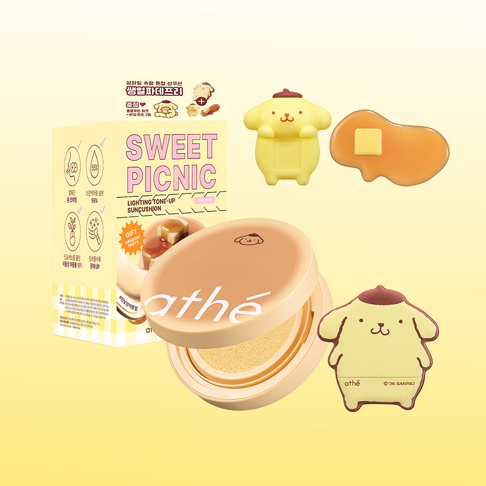 athe x Pompompurin - Tone-Up Sun Cushion - veggie green
