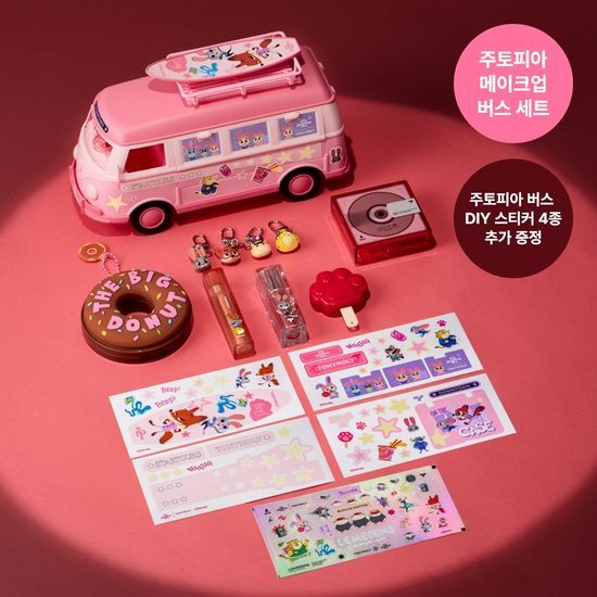TONYMOLY - MAKE UP BUS Set (Zootopia Edition | Includes Cushion, Lip, Cheek & Eyeshadow)